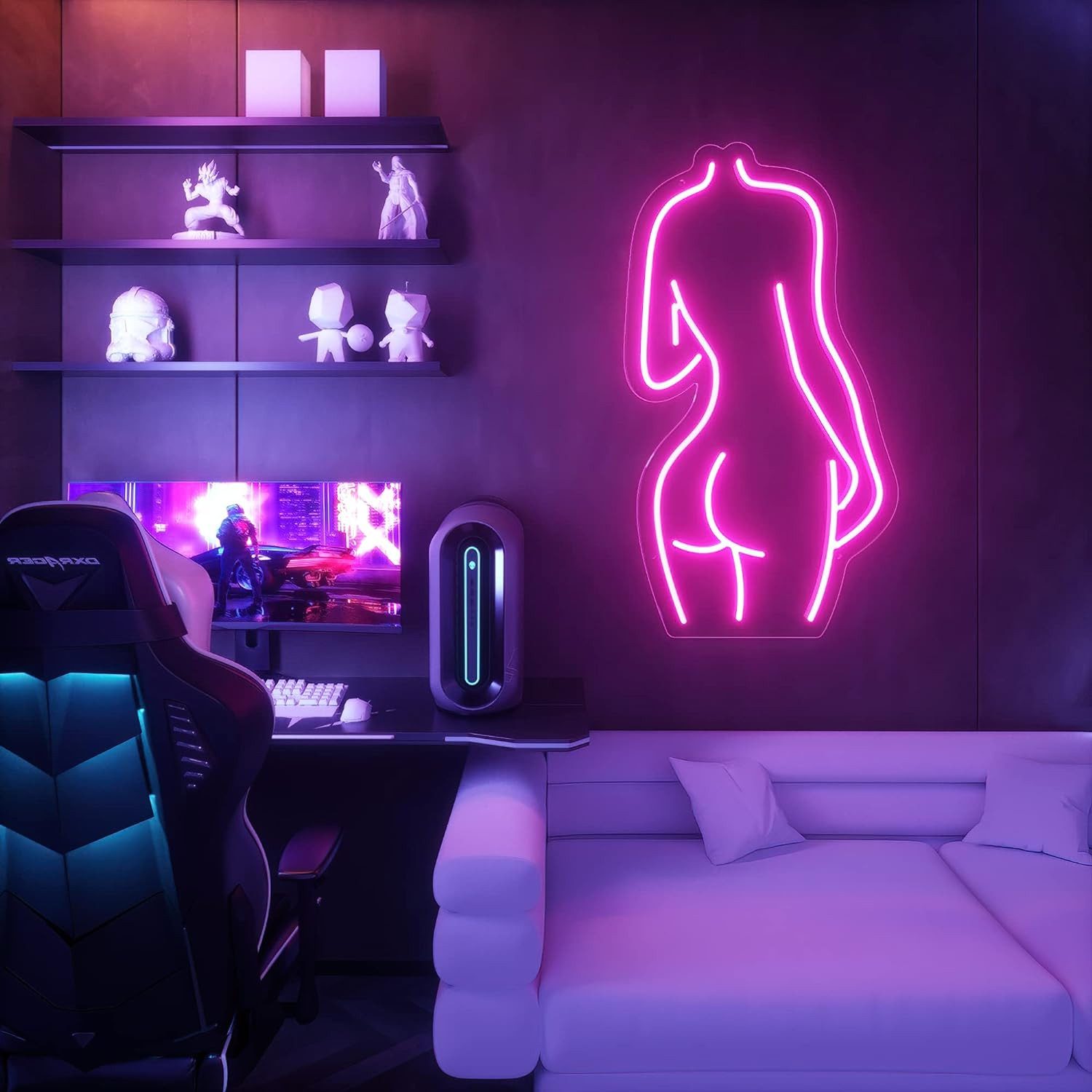 MUPOO LED Dekofigur Lady Back Neon günstig online kaufen