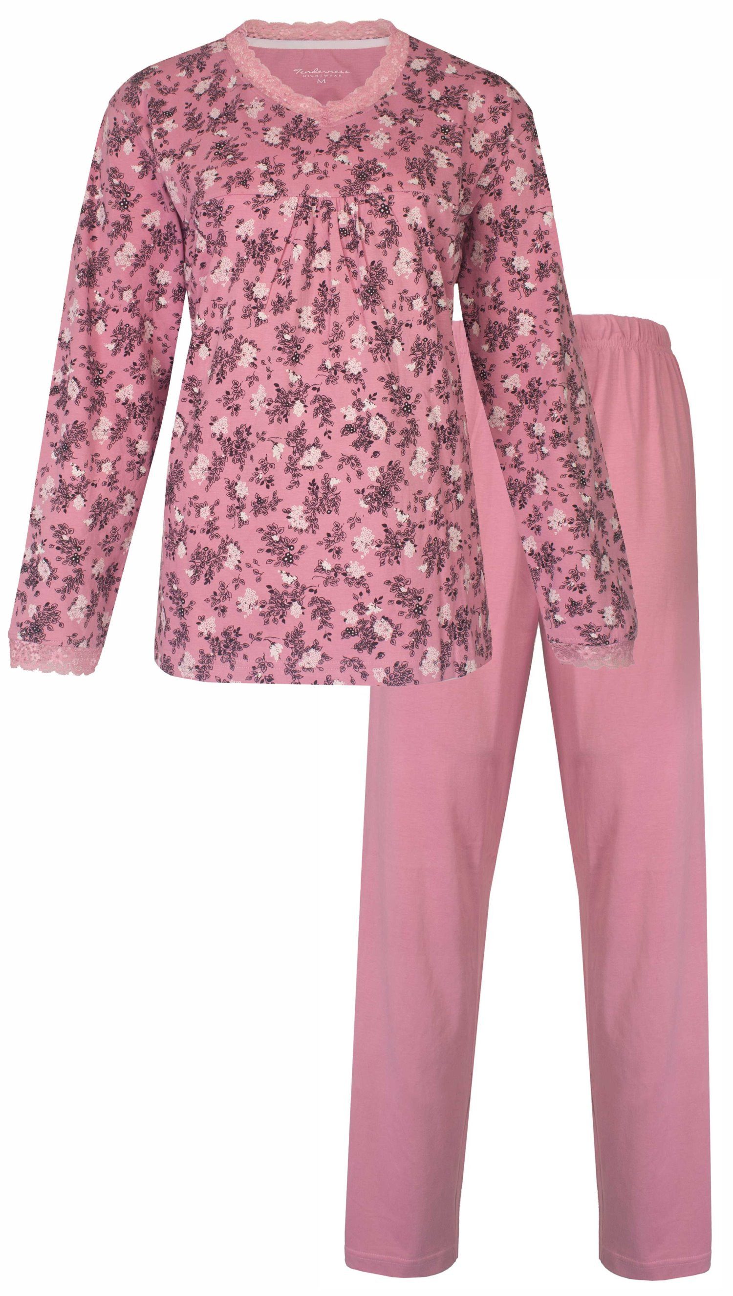 Tenderness Schlafanzug Damen Pyjama lang (2 günstig online kaufen