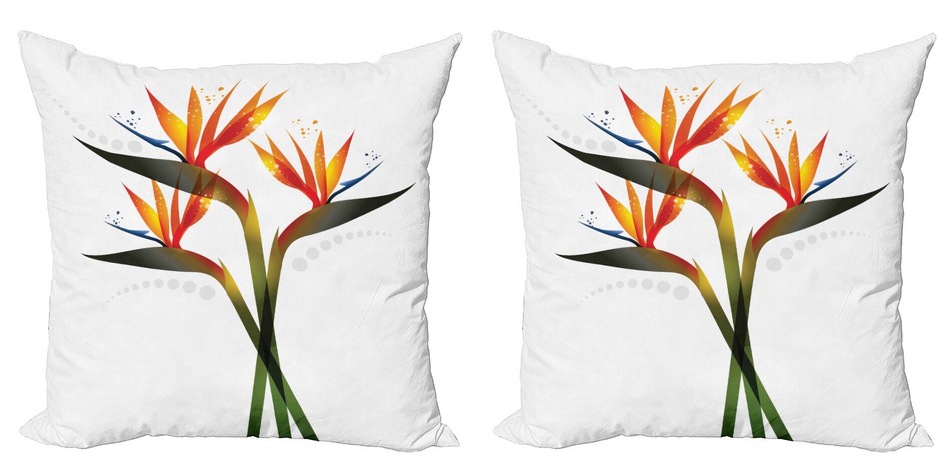 Blume Modern (2 Stück), Ombre Doppelseitiger Garden Digitaldruck, Tropical Abakuhaus Accent Kissenbezüge