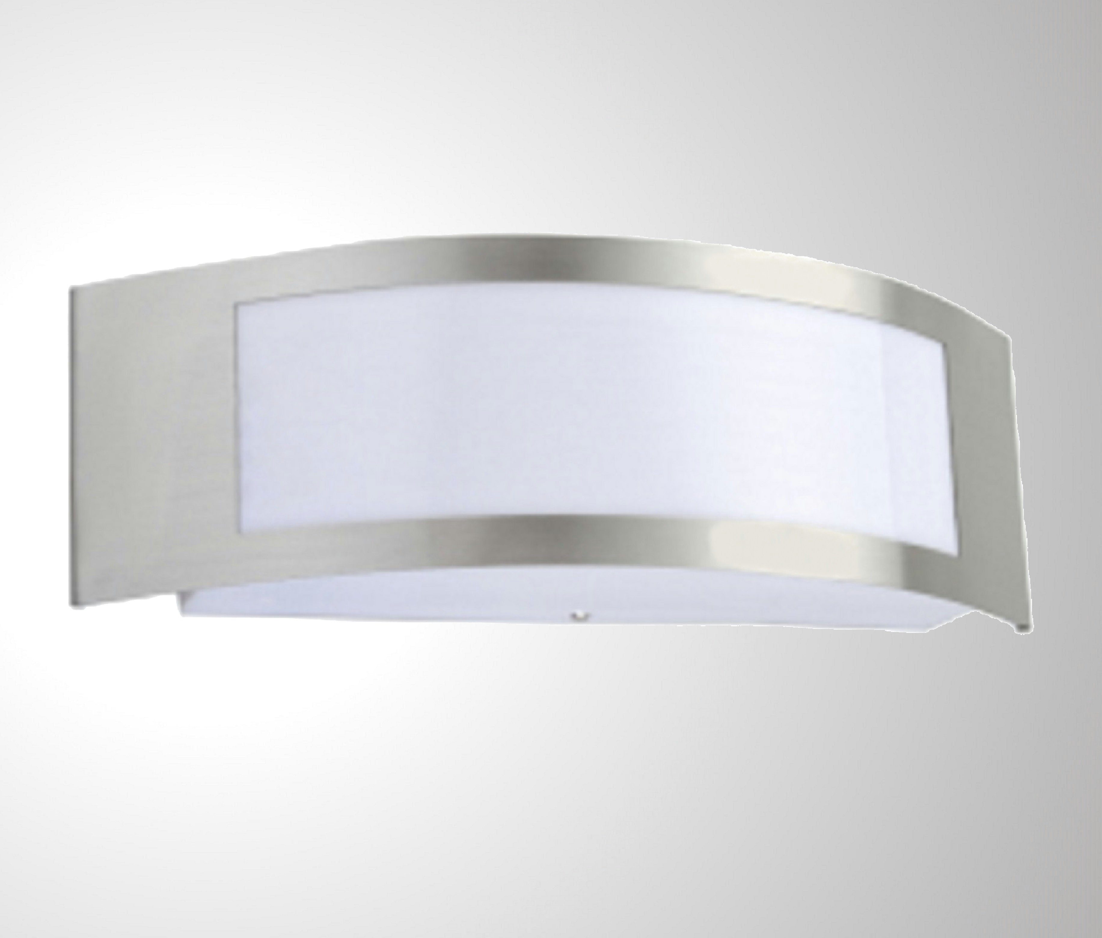 TRANGO LED Außen-Wandleuchte, 8009GL IP44 LED Außenleuchte inkl. 1x 4-5 Watt E27 LED Leuchtmittel 3000K warmweiß *GINA* Wandleuchte aus Edelstahl gebürstet & Kunststoff, Außenstrahler, Wandstrahler, Außenlampe, Gartenleuchte