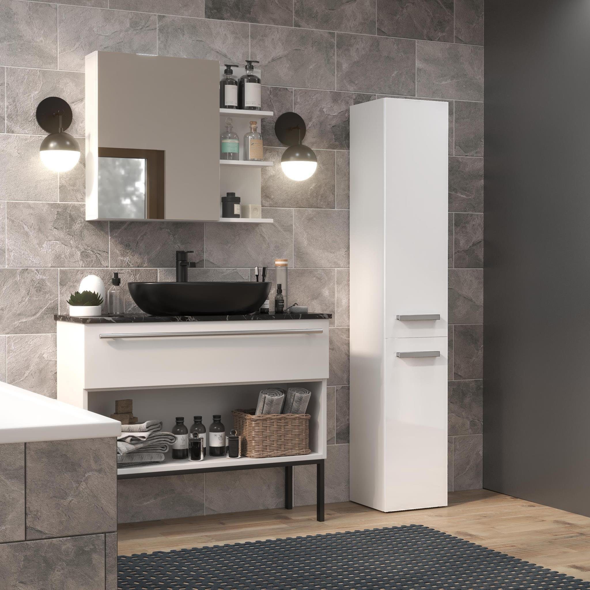 Beautysofa Hochschrank Nelson II (Badezimmerschrank mit günstig online kaufen