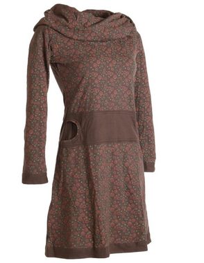 Vishes Jerseykleid Bedrucktes Kleid aus Baumwolle mit Schalkragen Ethno, Goa, Boho, Hippie Style