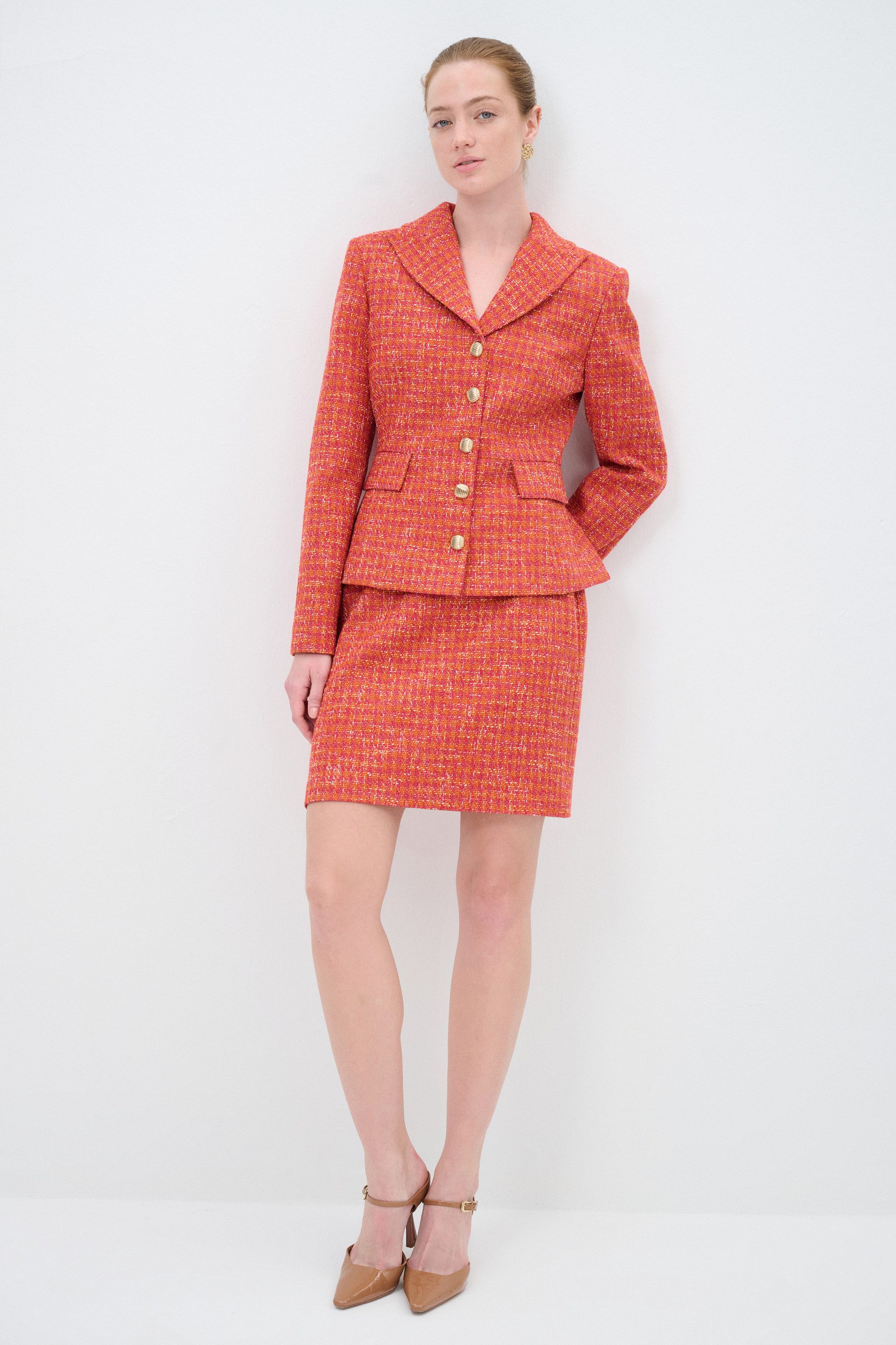 adL Jackenblazer Tweedjacke mit Taschendetail