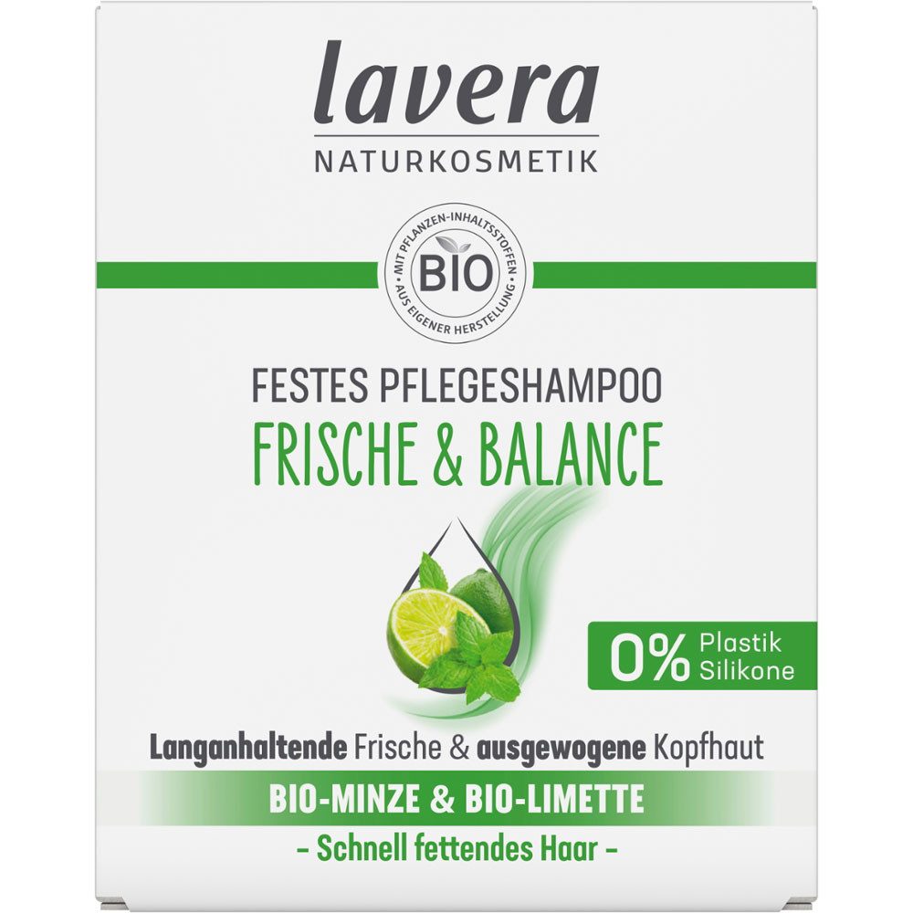 lavera Festes Haarshampoo Festes Pflegeshampoo Frische Balance, 50 g