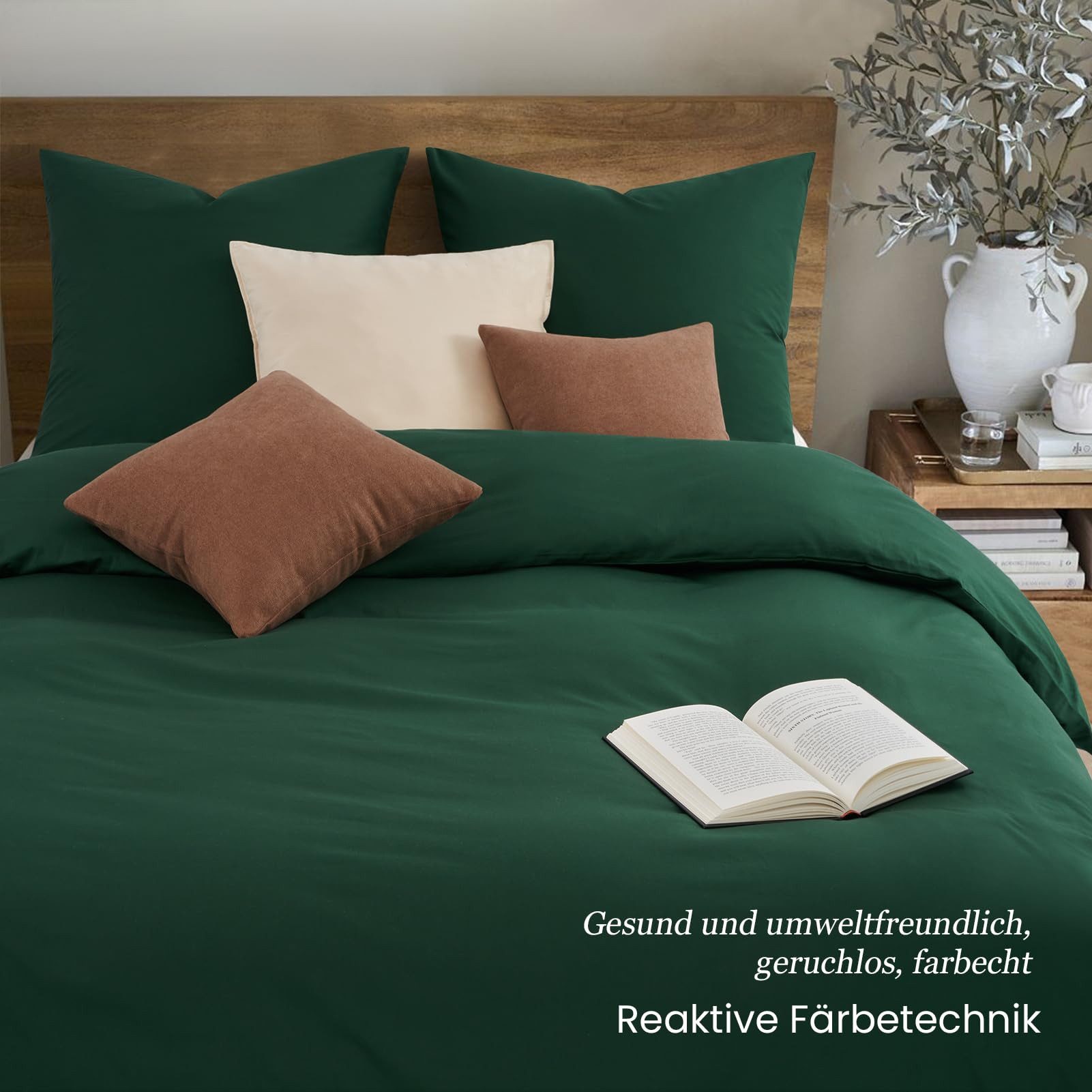 Topfinel Bettwäsche 135 x 200 baumwolle weich hautfreundlich Allergiker Baby ganzjährig, Baumwolle, 3 teilig, bettwäsche-sets 240 X 220 mit reißverschluss Dunke – Bild 5 von 5