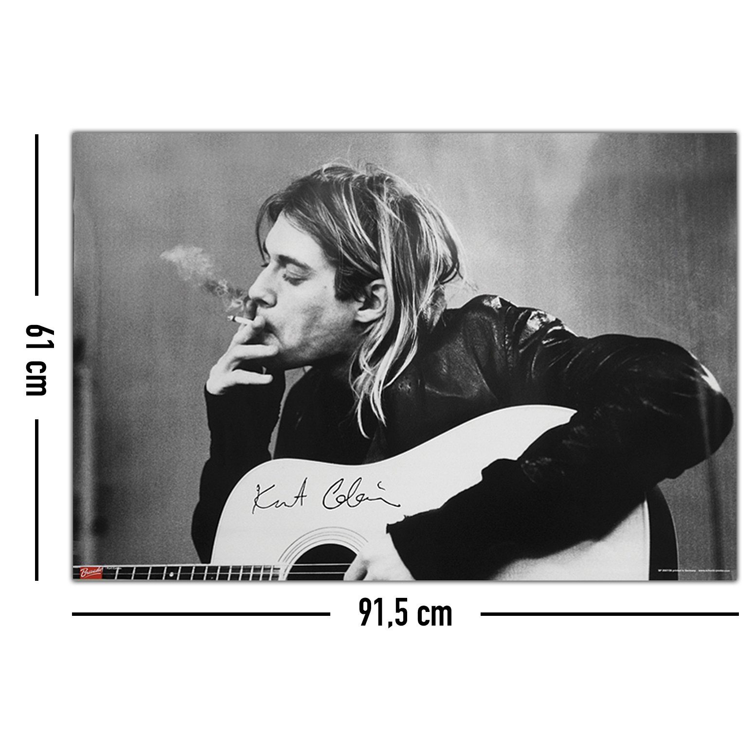Close Up Poster Nirvana Poster Kurt Cobain Smoking & Guitar 91,5 x 61 cm – Bild 4 von 5