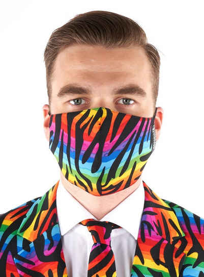 Opposuits Verkleidungsmaske Wild Rainbow Stoffmaske, In your face, Corona! Gesichtsmaske mit Stil