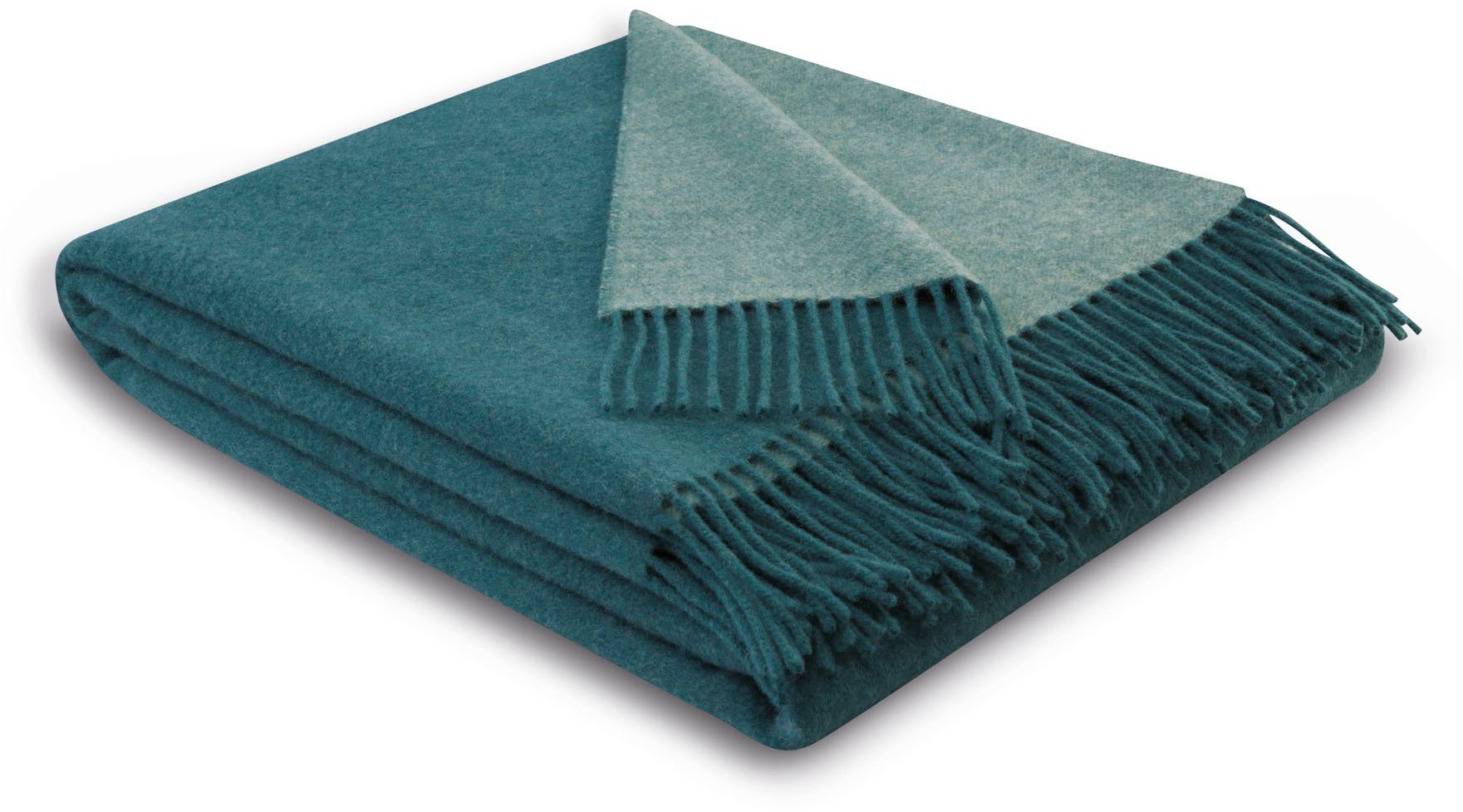 Biederlack Plaid »teal-green«, im Doubleface-Look günstig online kaufen