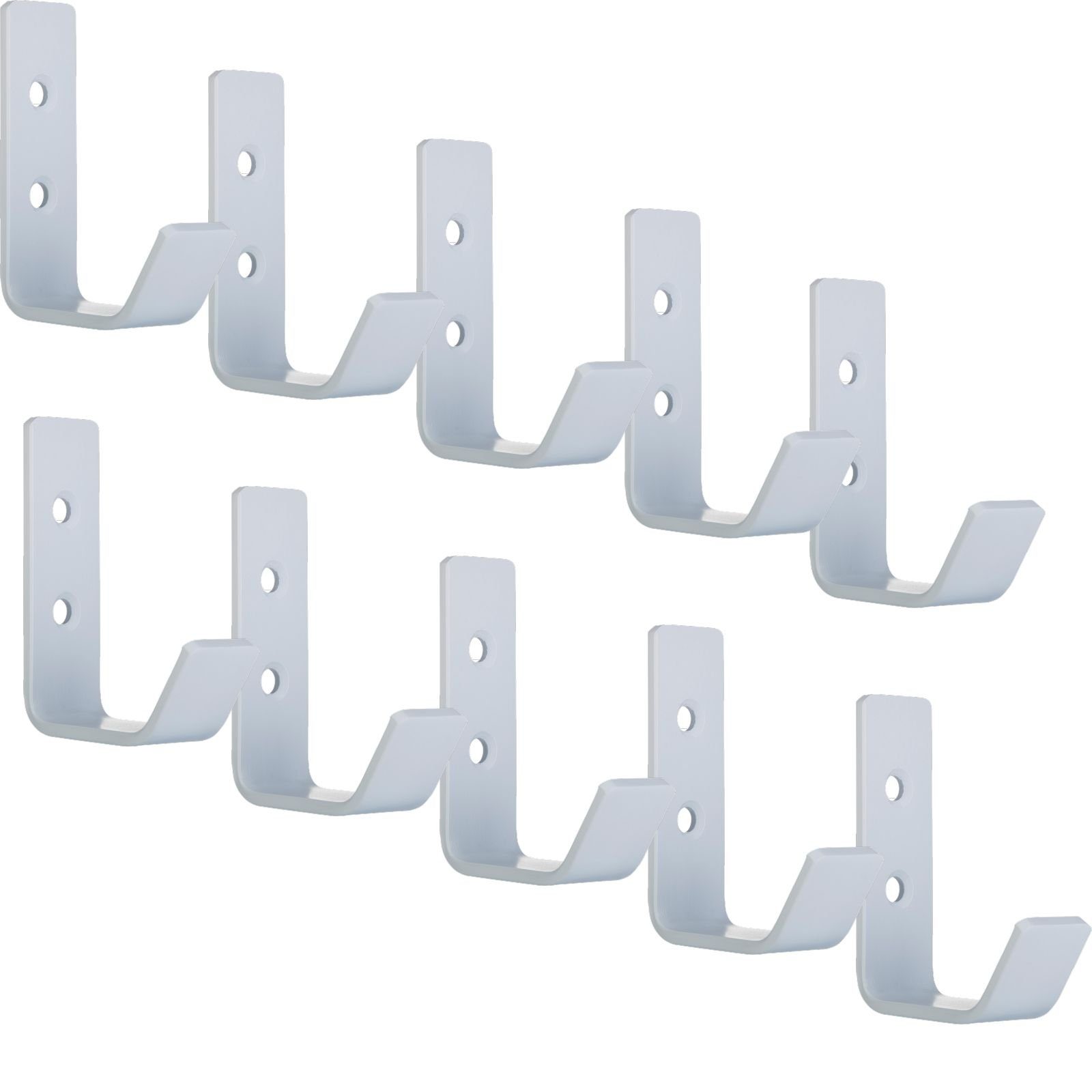 SO-TECH® Kleiderhaken Wandhaken Edelstahl 60 x 20 x 45 mm oder 142 x 20 x 45 mm, (10-St), kleiner Jackenhaken mit abgerundeten Kanten weiß