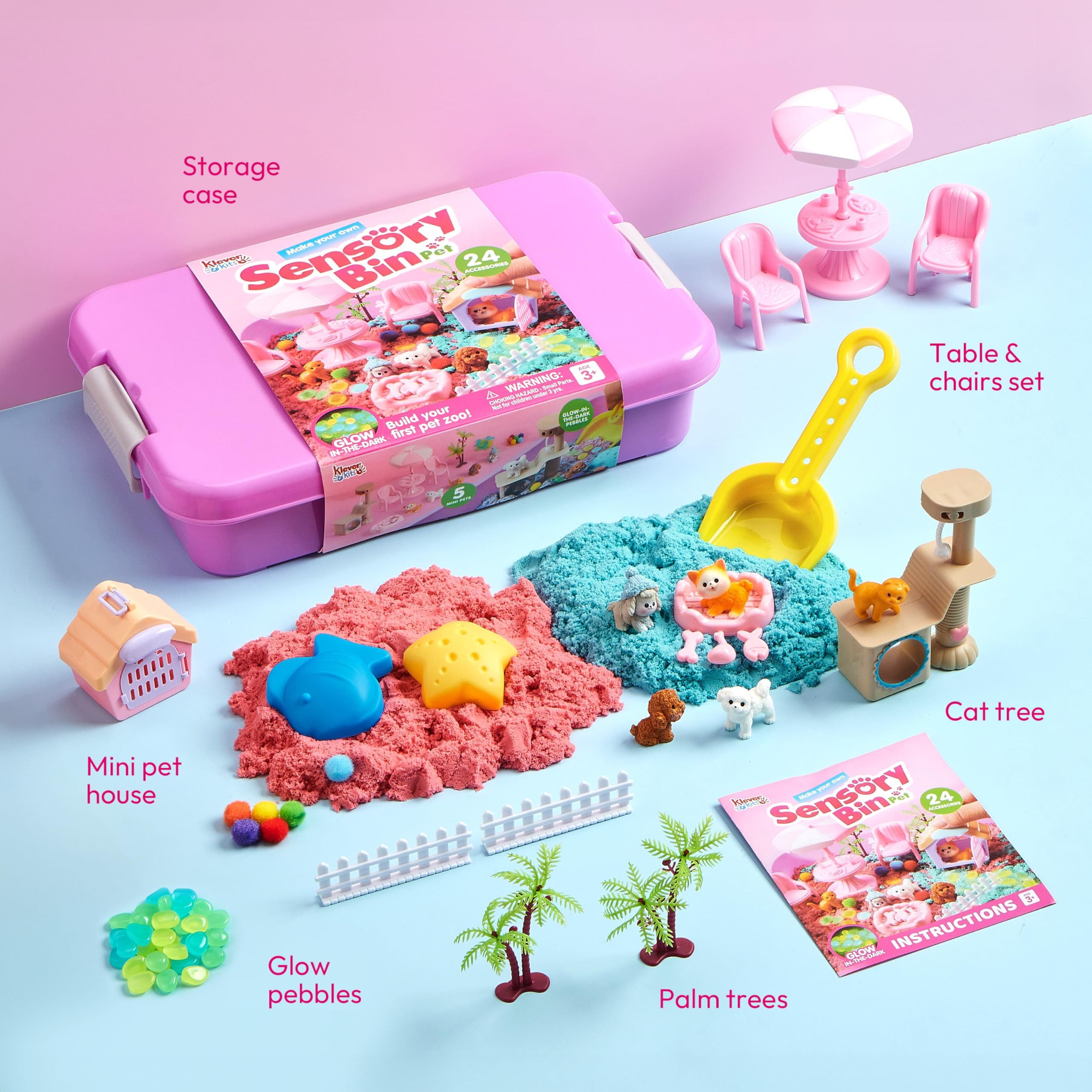 Klever Kits Sandform-Set Klever Kits Magic Sand Set Spielsand Baustelle Kinder Koffer Spielsand – Bild 4 von 5
