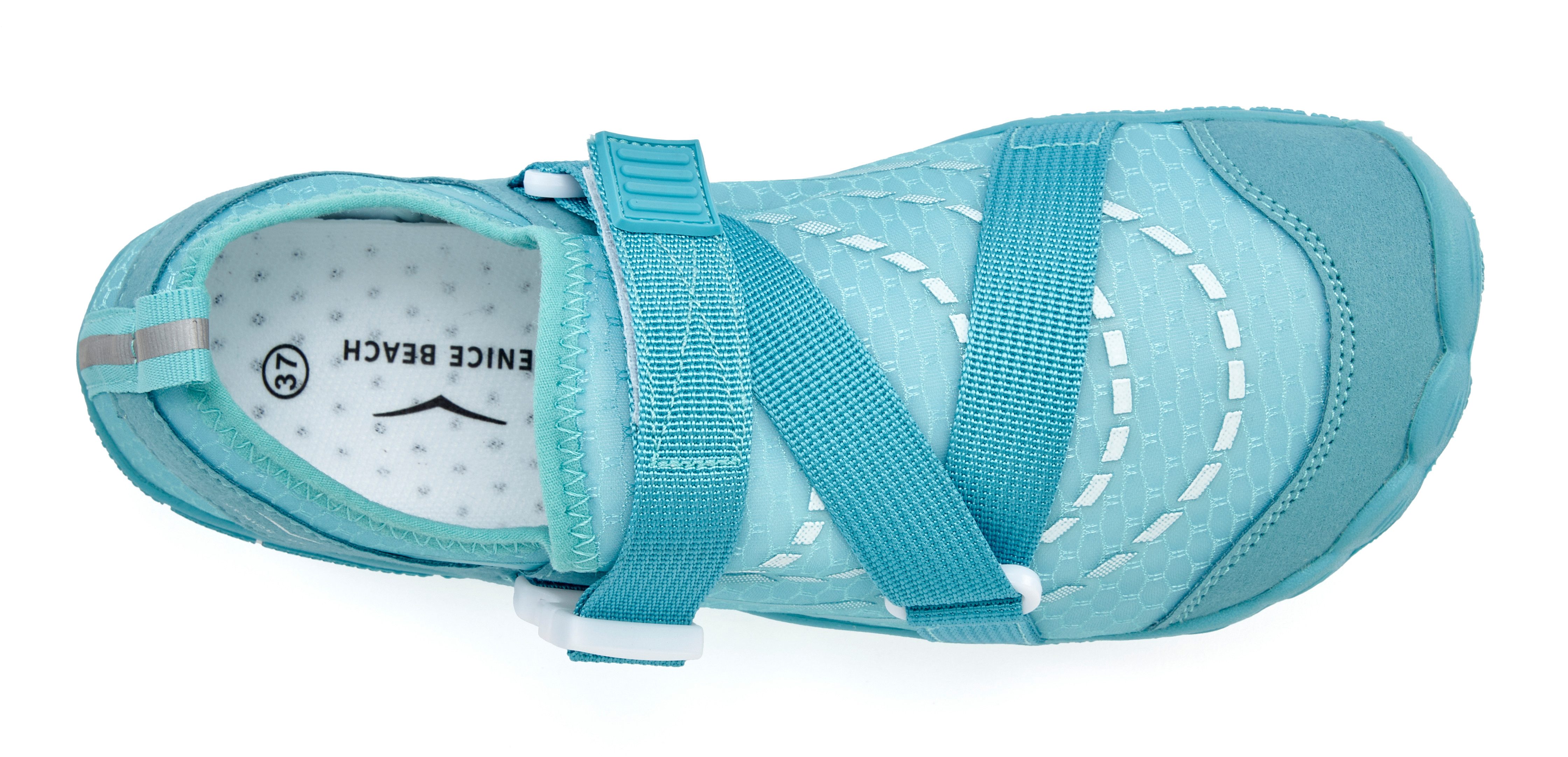 Venice Beach Badelatsche, Badeschuhe, Badeschlappe, Barfußschuh, leichter Slipper Aquaschuh Wasserschuh schnelltrocknend mit ultraleichter Sohle VEGAN