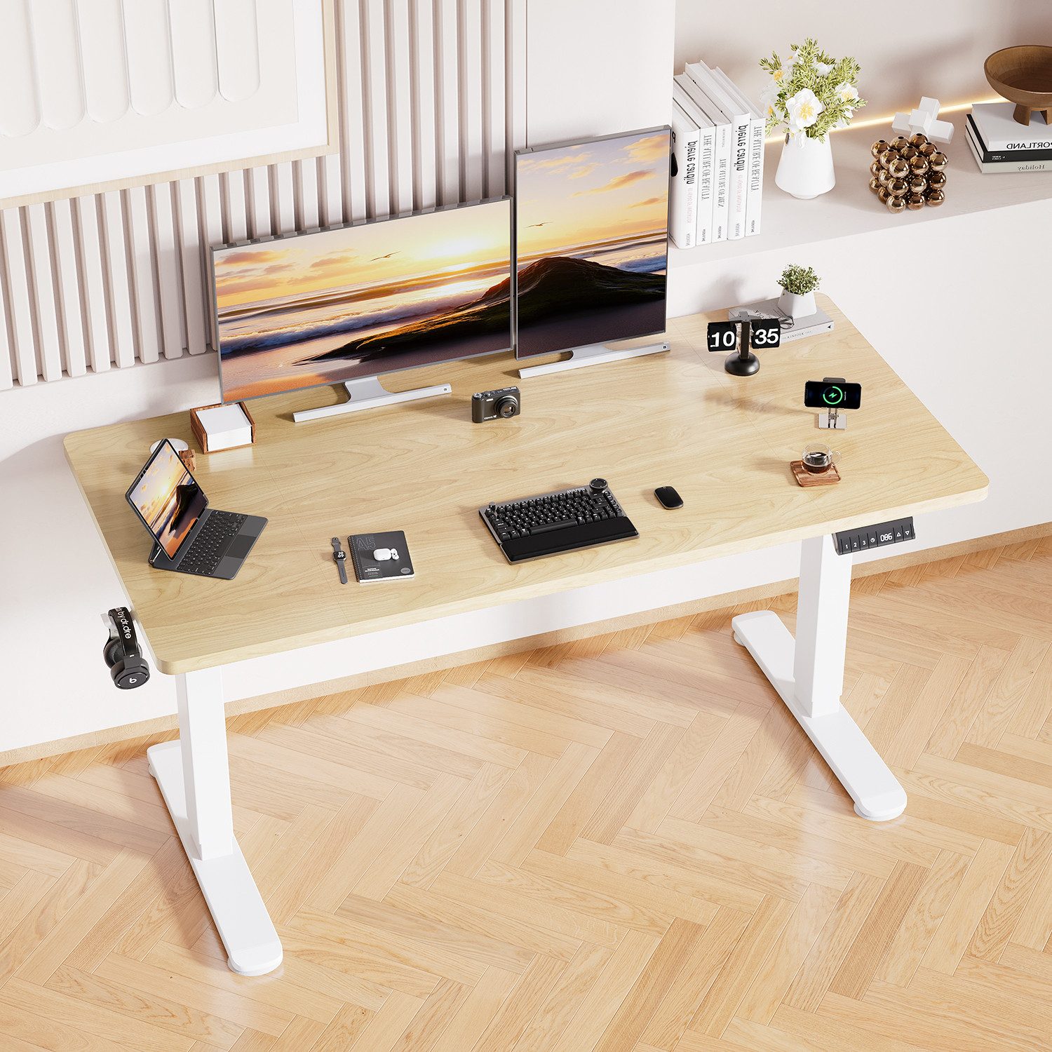 HOMALL Schreibtisch Höhenverstellbarer Elektrisch Schreibtisch, Vierteilige günstig online kaufen