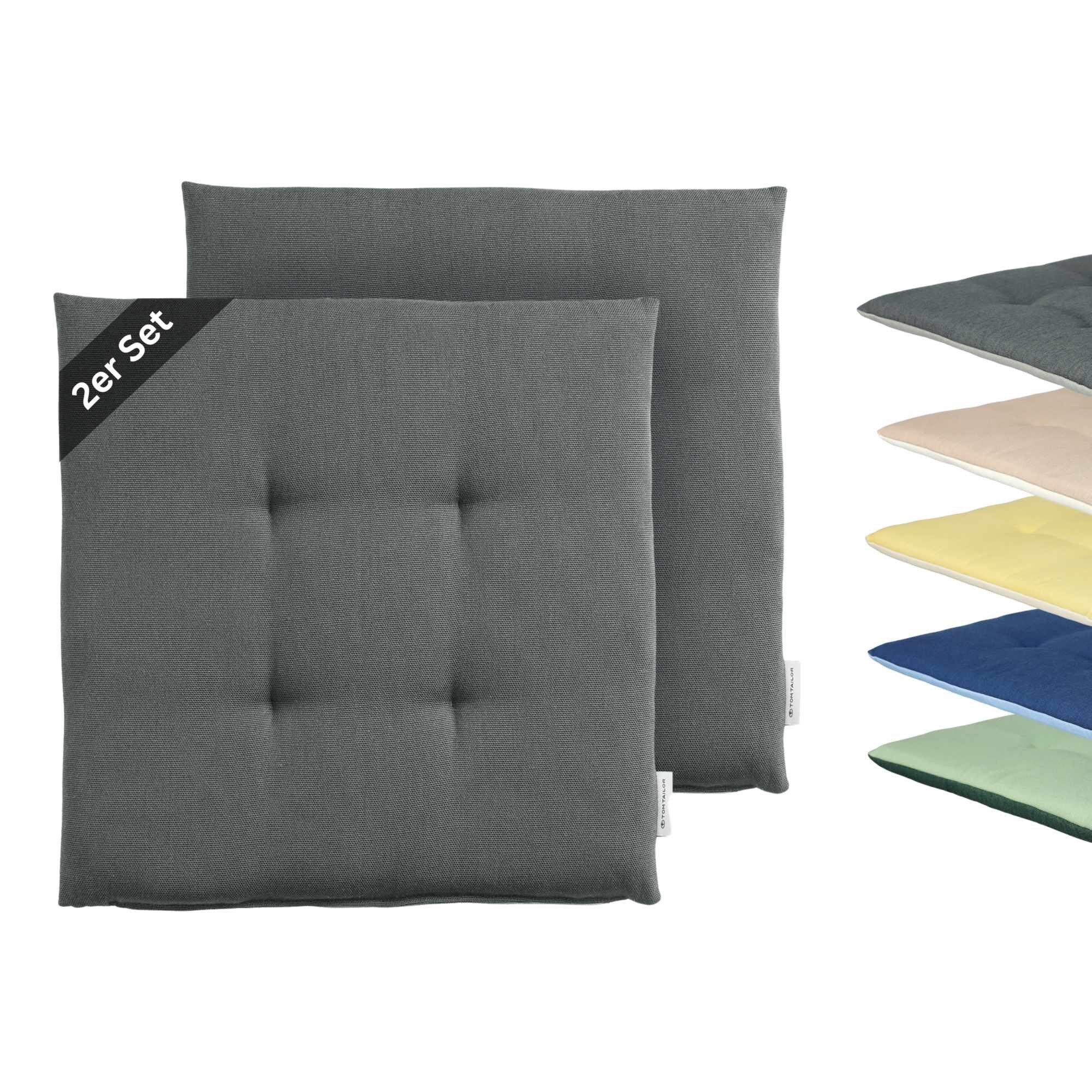 TOM TAILOR Stuhlkissen DOVE CHAIRPAD Outdoor Sitzkissen, 40 x 40 cm in Grau