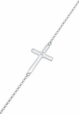 Elli Fußkette Kreuz Religion Glaube Filigran Trend 925 Silber, Kreuz