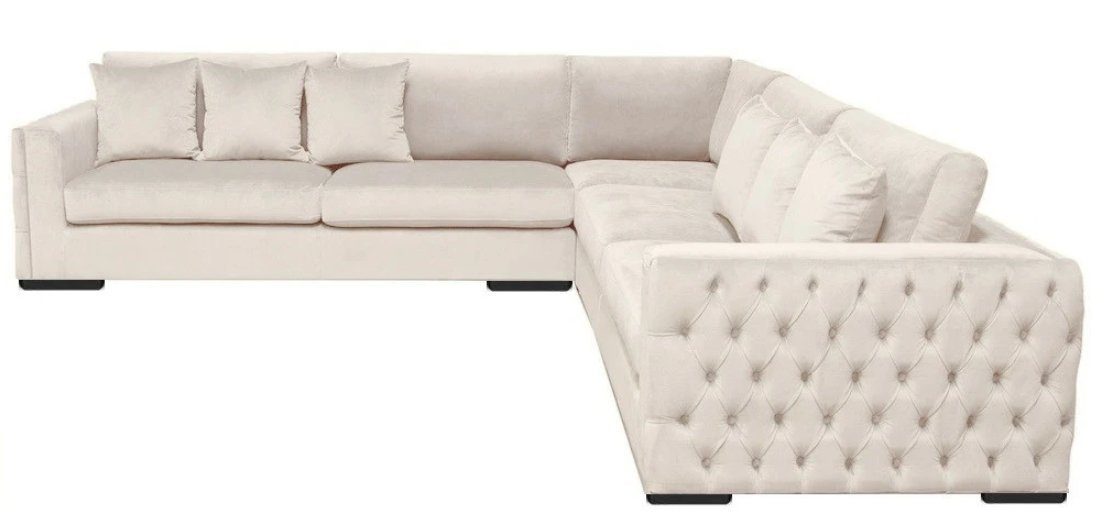 JVmoebel Ecksofa Ecksofa Beige Wohnzimmer Couch Eckgarnitur Polster, Made in Europe
