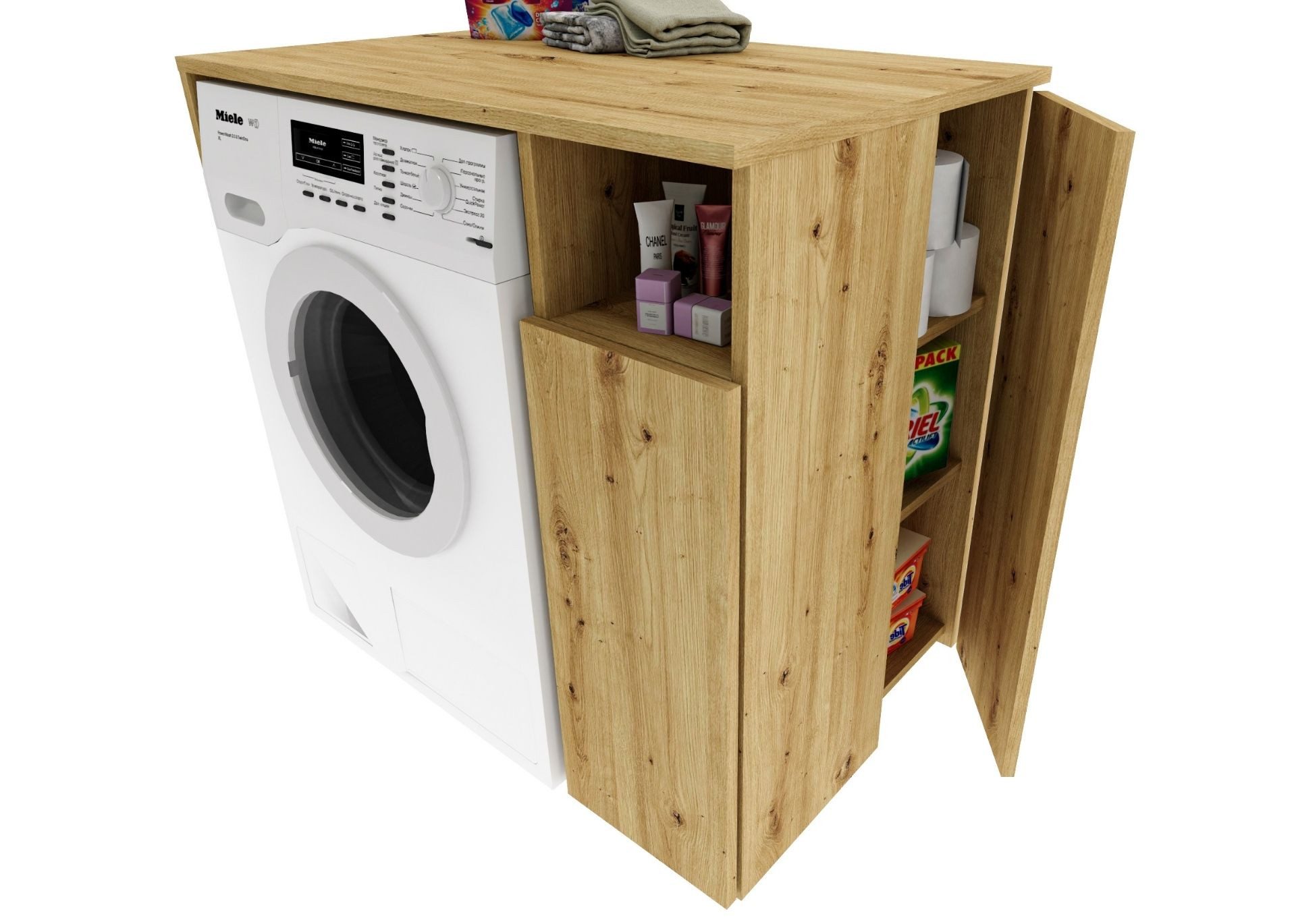 Raumhirsch Furniture Waschmaschinenumbauschrank Überbauschrank mit Fächern günstig online kaufen