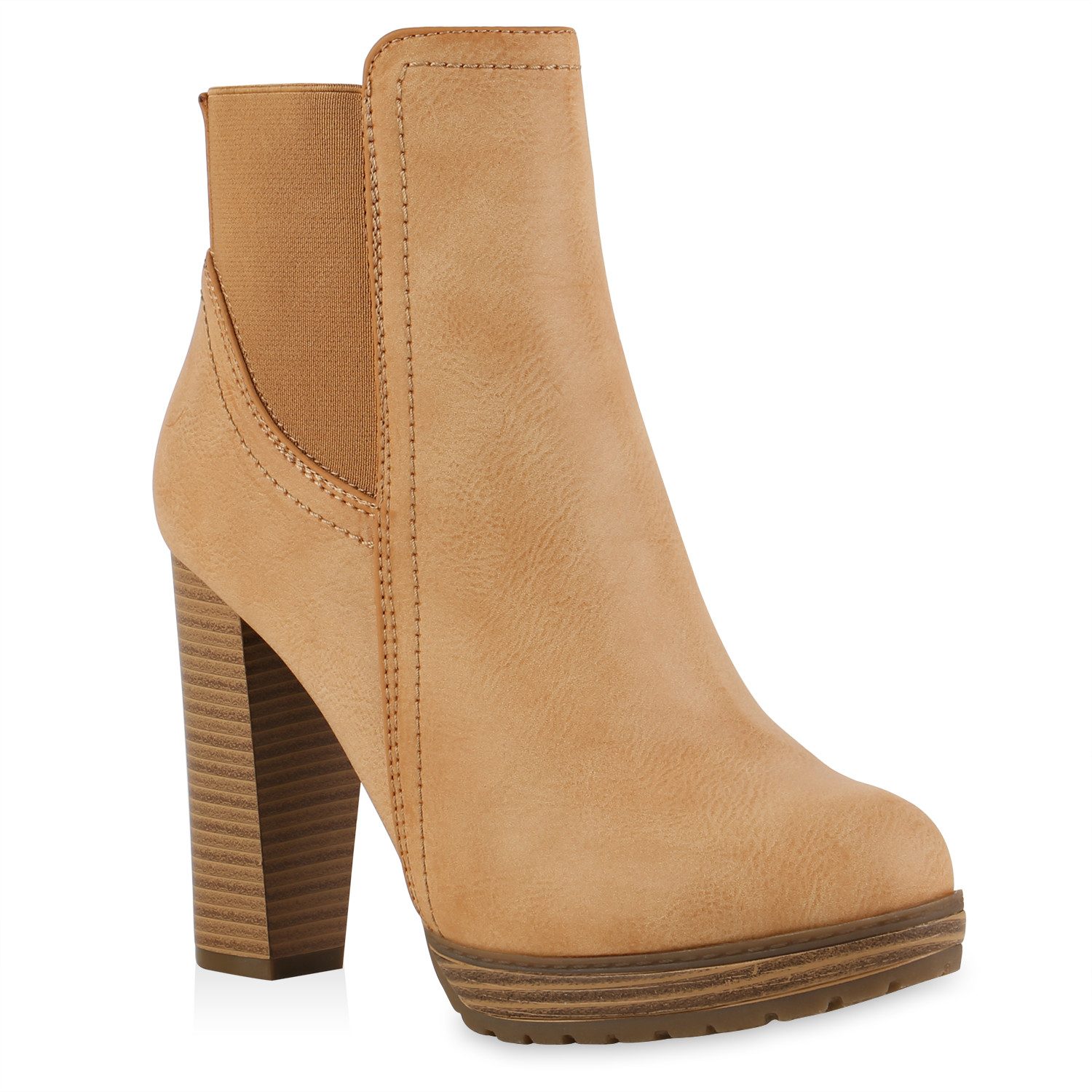 VAN HILL 78971 Ankleboots Damen Ankle Boots Plateau Stiefeletten Zipper Hol günstig online kaufen