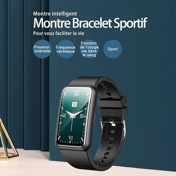 findtime Smartwatch (1,3 Zoll, Android, iOS), mit Herzfrequenz-Überwachung, Aktivitätstracker, Schlaf-Überwachung