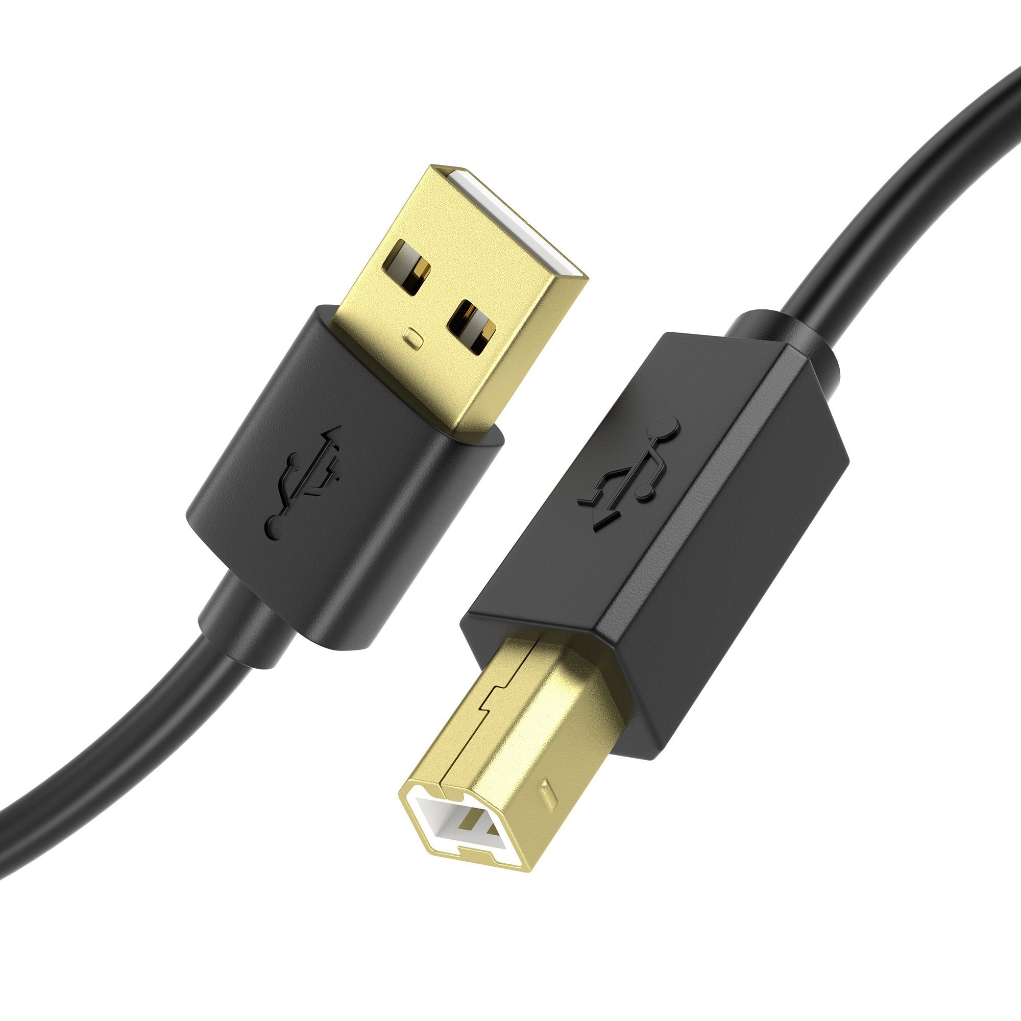 JAMEGA USB Druckerkabel Scannerkabel USB A auf USB B Drucker Kabel Brother USB-Kabel, USB-A Stecker, USB-B Stecker, (500 cm)