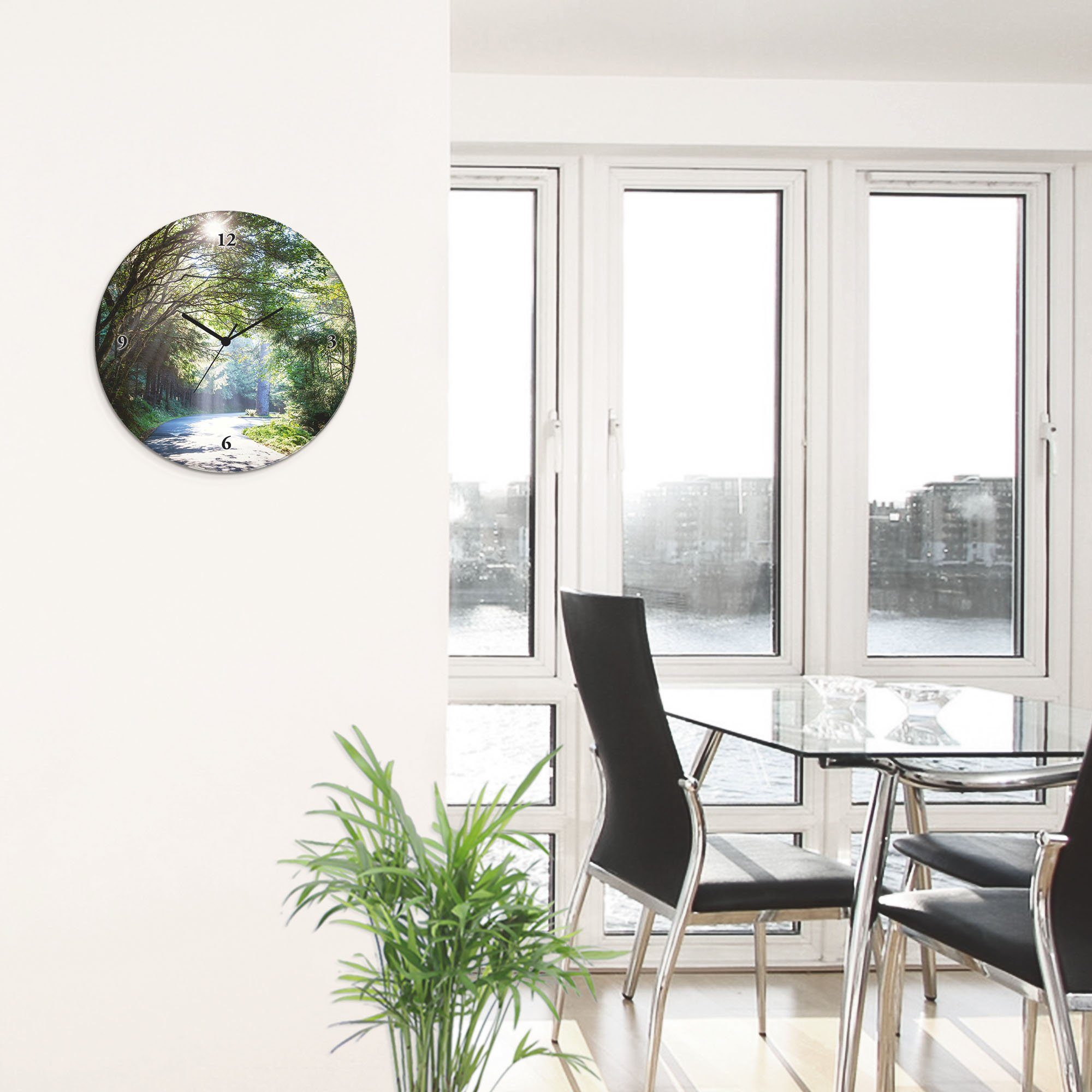 Artland Wanduhr »Glasuhr rund Sonniger Wald«-kaufen