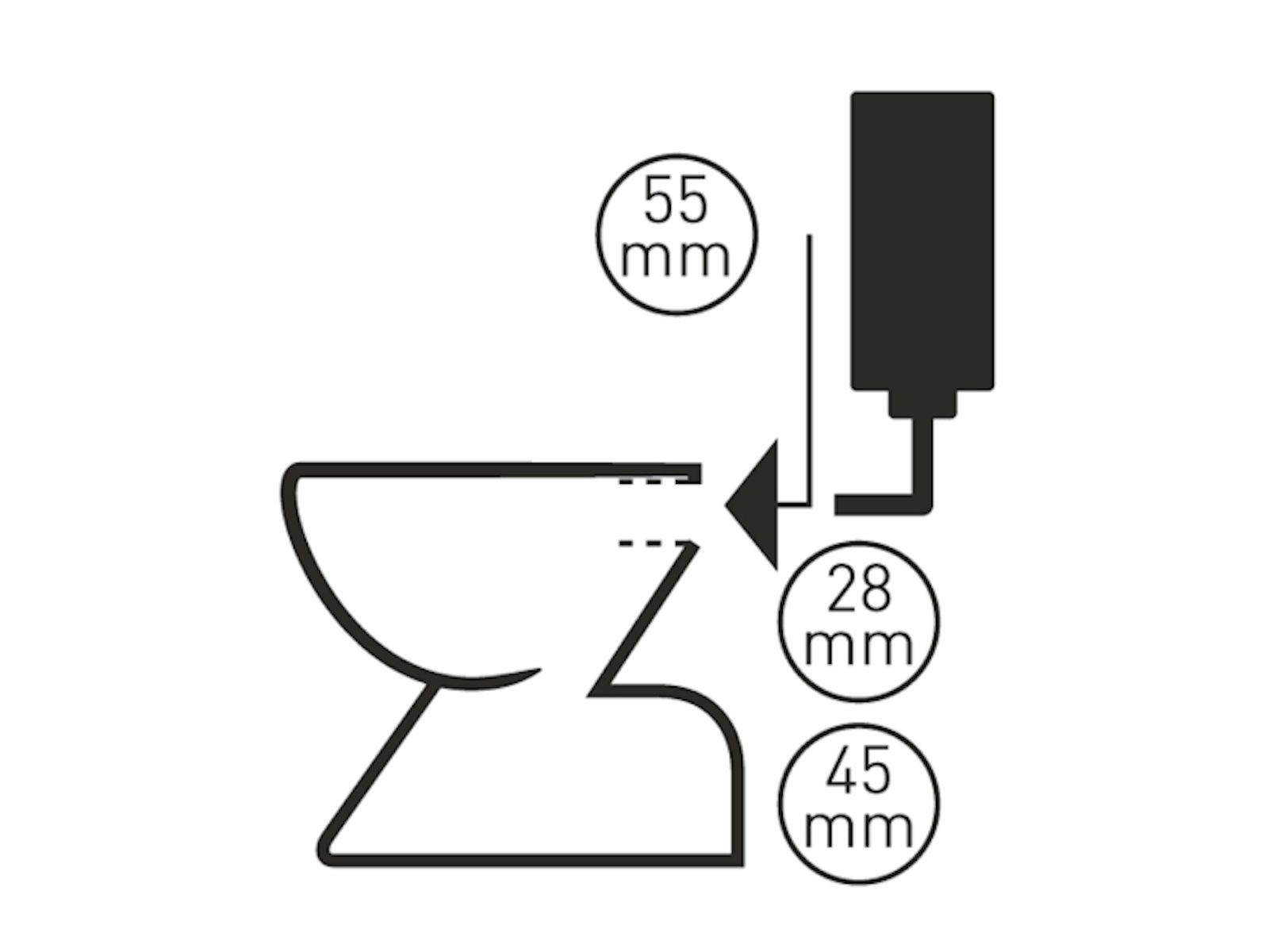 Stedo Spülrohr Euro WC-Spülrohrverbinder Dubletta Ø 55 mm für Spülrohre, weiß