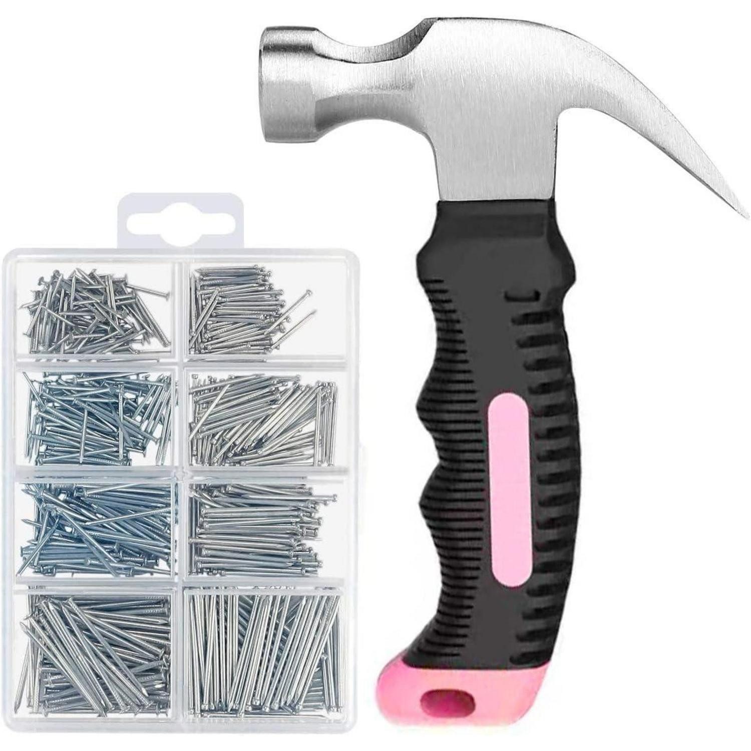 LuxusKollektion Nagel Mini Hammer Set mit 560 Nägeln & Organizer