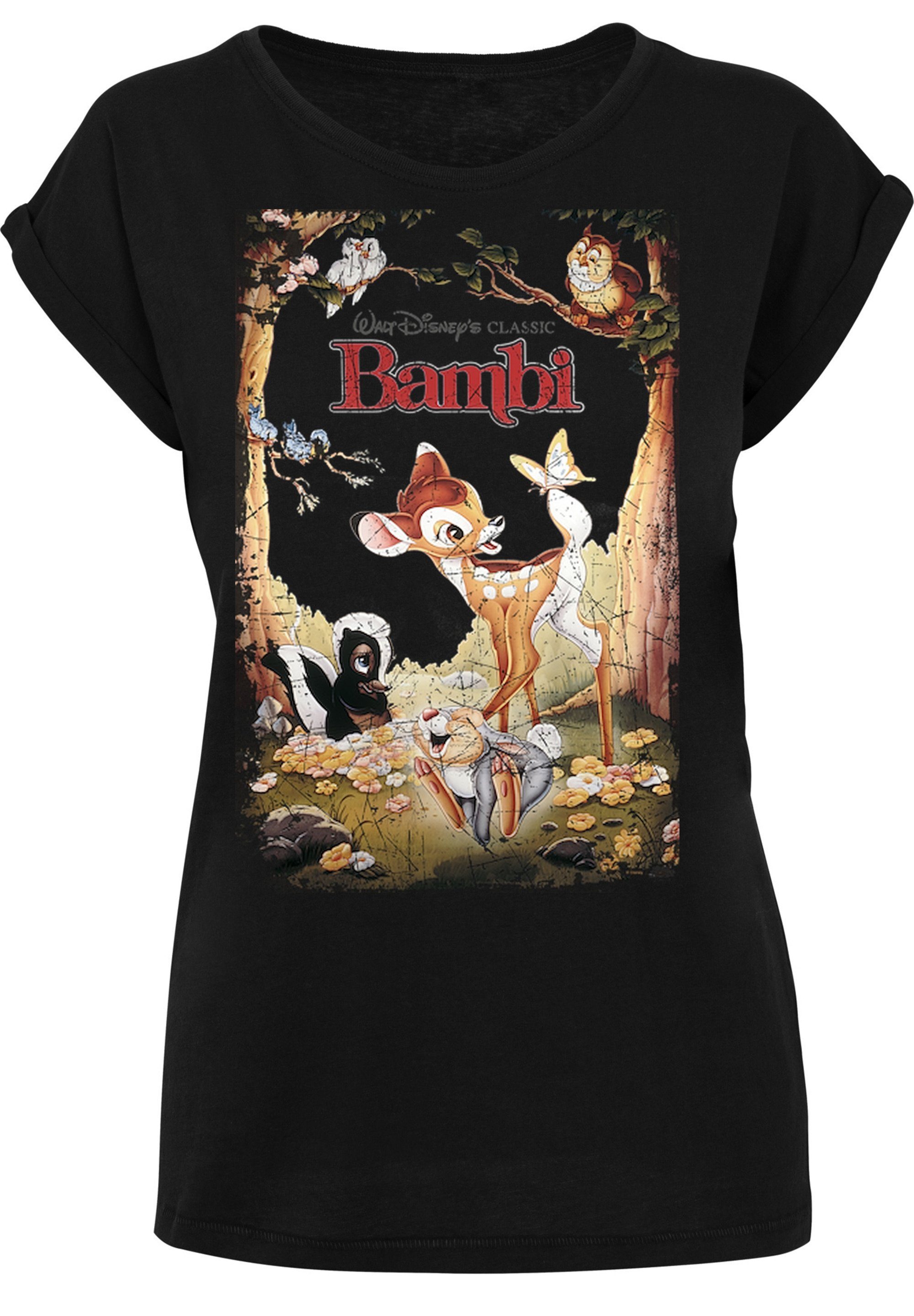 F4NT4STIC T-Shirt Disney Bambi Retro Poster Damen,Premium Merch,Regular-Fit,Kurze  Ärmel,Bedruckt