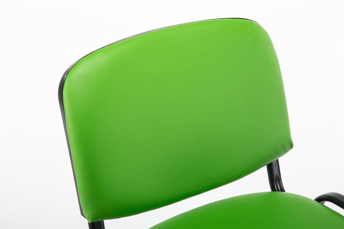 Messestuhl), - hochwertiger Keen Polsterung grün Konferenzstuhl TPFLiving - Metall schwarz Warteraumstuhl Kunstleder Gestell: (Besprechungsstuhl - mit matt Besucherstuhl - Sitzfläche: