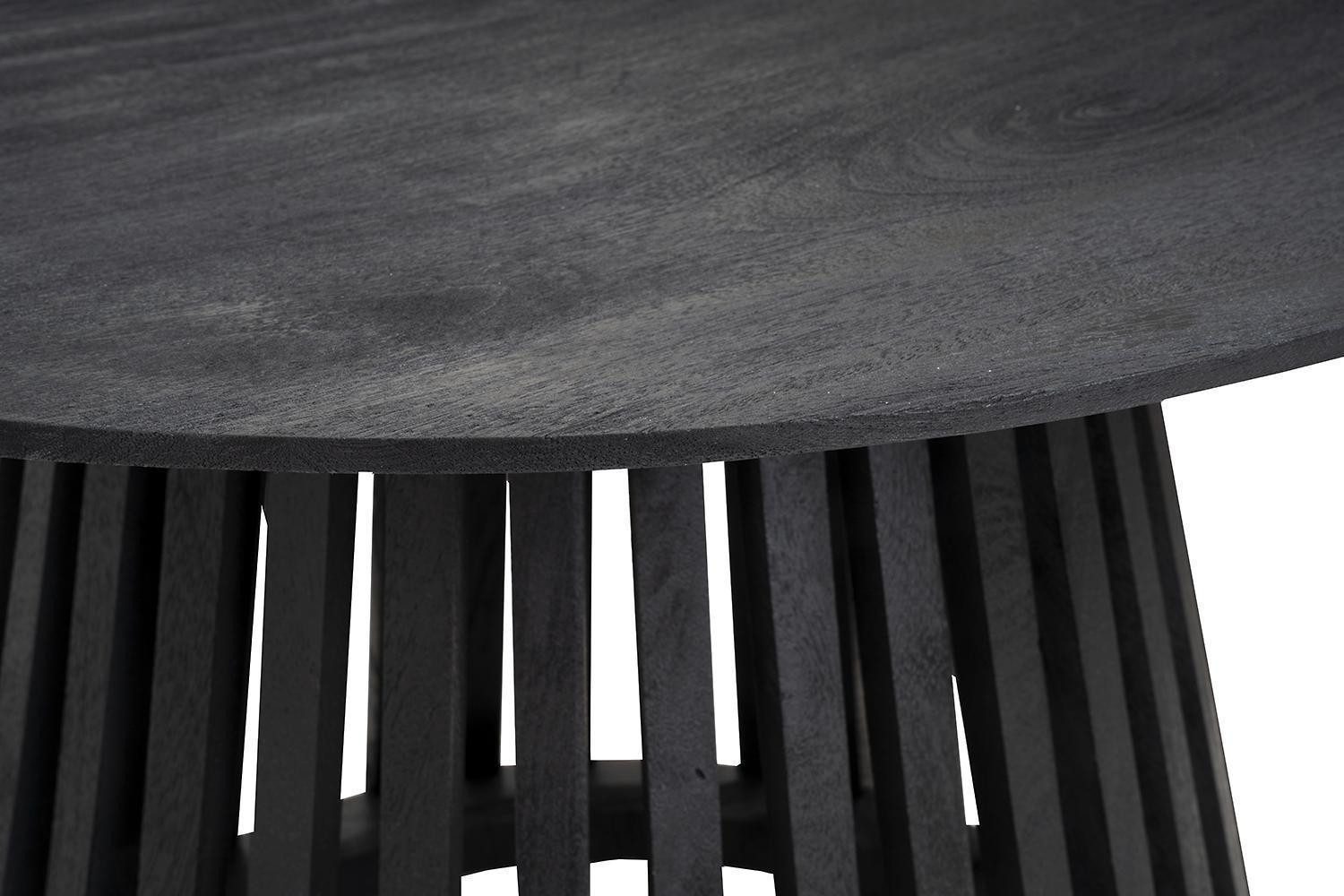 Gutmann Factory Couchtisch 2-teiliges Set CORBY, Schwarz, Mangoholz massiv, Ø 70 x H 45 cm, Ø 45 x H 40 cm