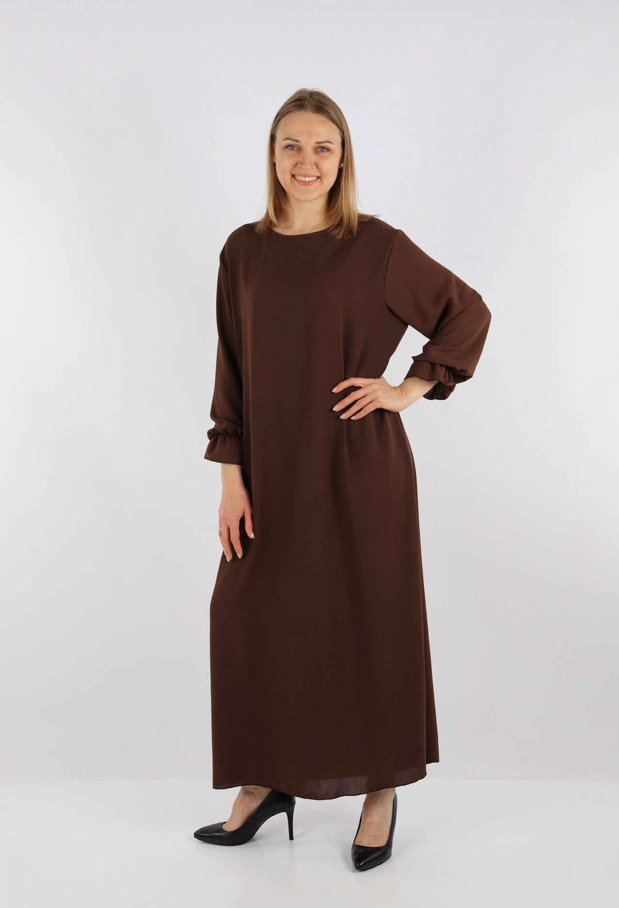 HELLO MISS Sommerkleid Elegantes Langarm Abaya Kleid aus Jazz Stoff Sommerk günstig online kaufen