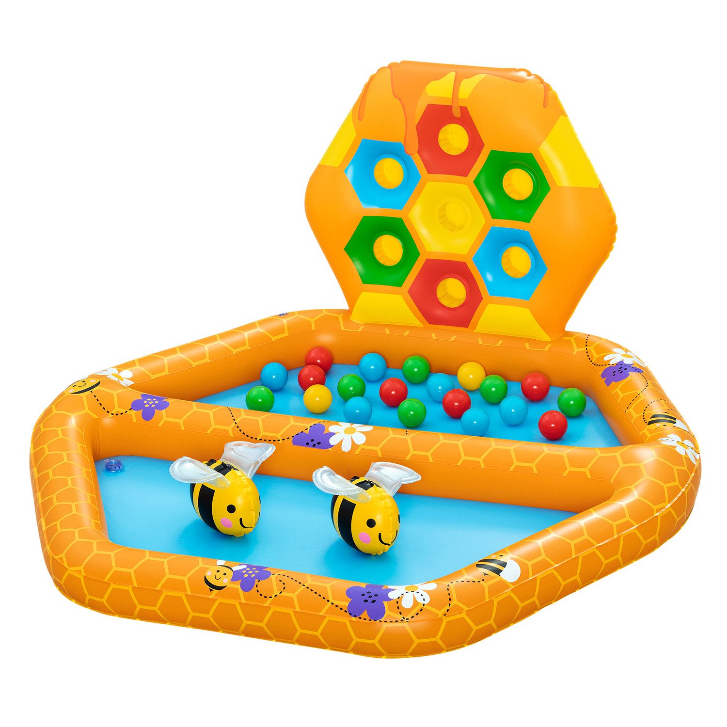 Bestway Planschbecken Lil' Beehive™, (Packung, 1-tlg., 127 x 119 x 61 cm), Unterteilung in Pool und Bällebad