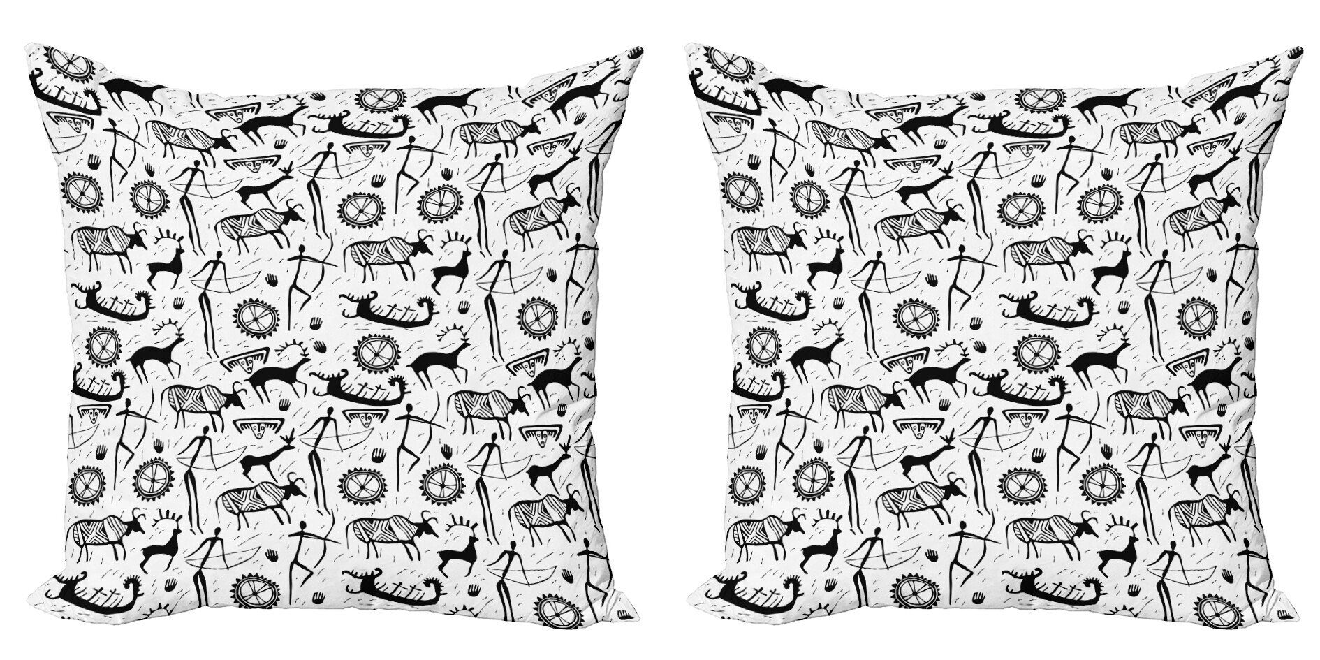 Doppelseitiger Muster-Tier Abakuhaus Modern (2 Accent Digitaldruck, Stück), Stammes Kissenbezüge