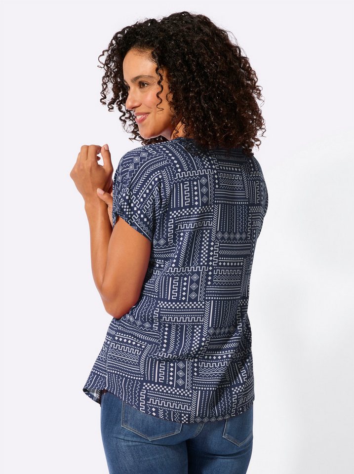 Witt Klassische Bluse Druck-Bluse Kurzarm