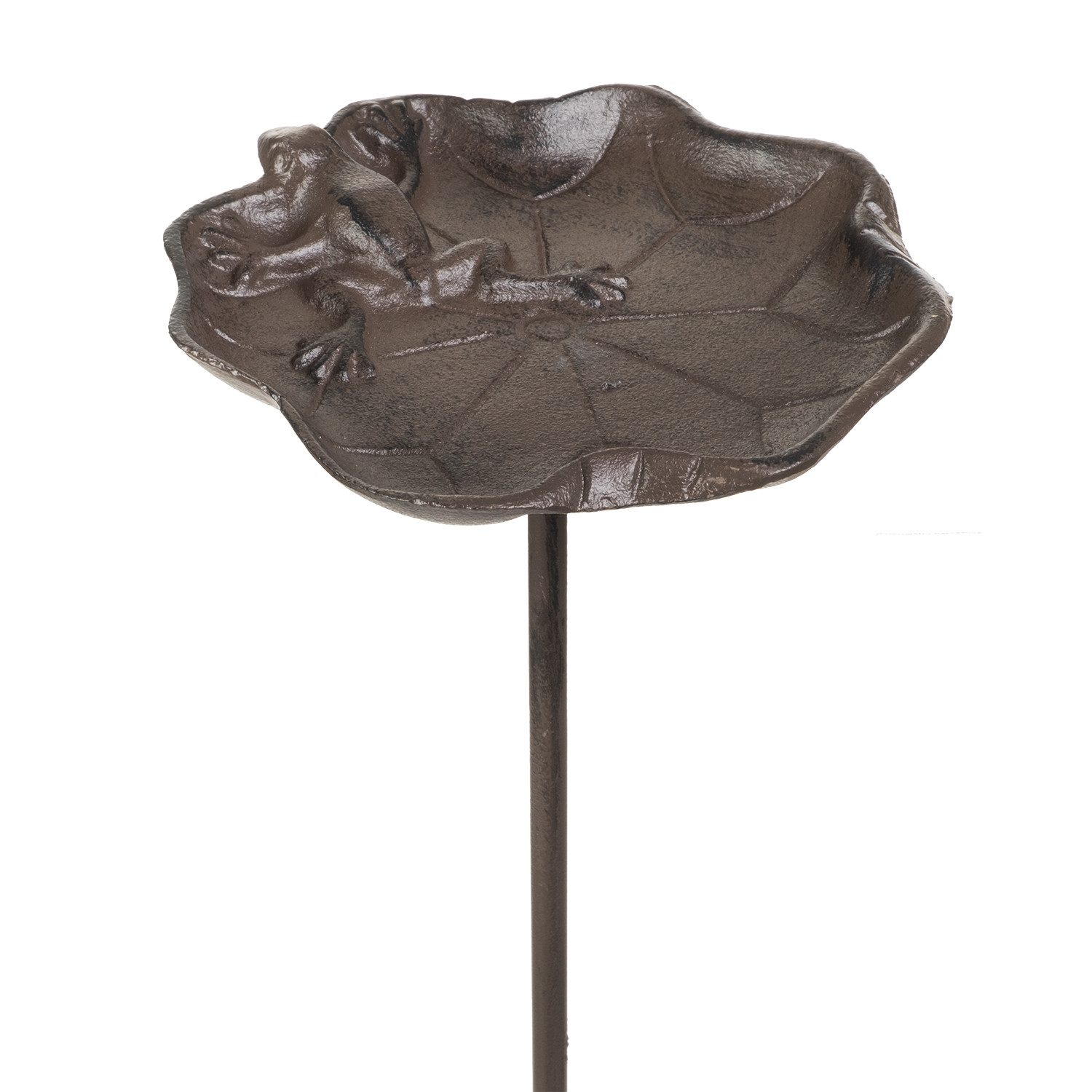 Vogeltränke Gartenstecker Vogeltränke Frosch aus Gusseisen