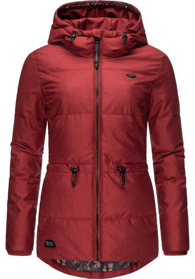 Ragwear Anorak Calena Intl. stylische Winterjacke mit Kapuze und Gummizug,  Stylische Winterjacke mit großer Kapuze & leichter Steppung