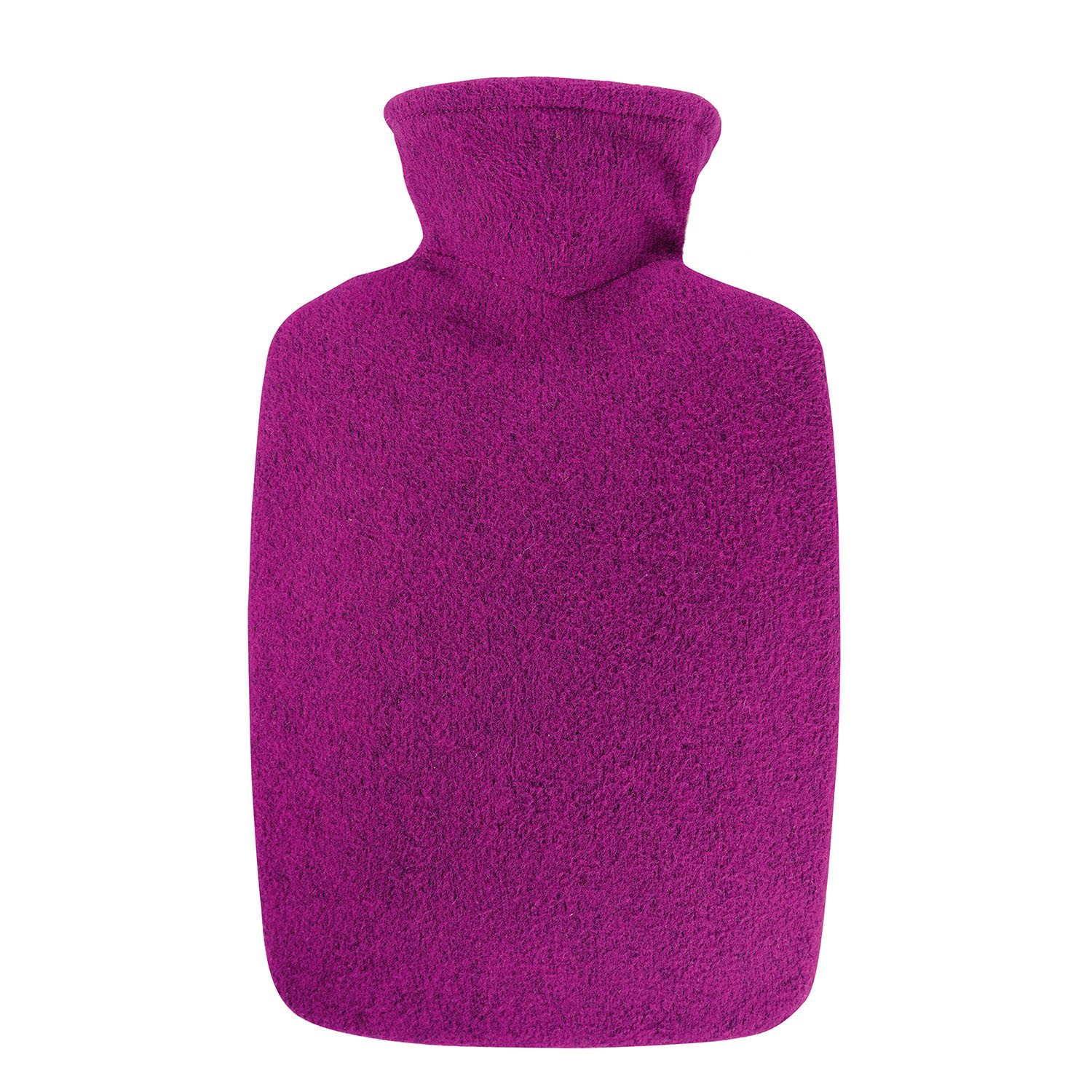 Hugo Frosch Wärmflasche - Wärmflasche Klassik 1,8 l mit Strickbezug Filzoptik, Made in Germany - himbeer-melange