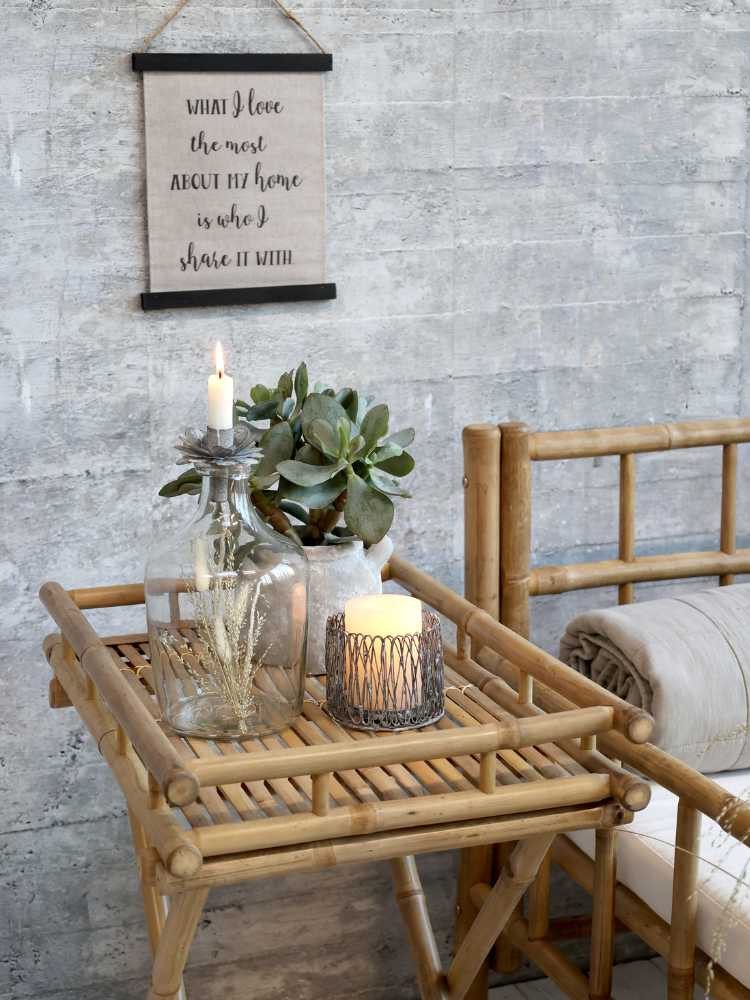 Chic Antique Beistelltisch Chic Antique Lyon Serviertisch Bambus 60x40 cm
