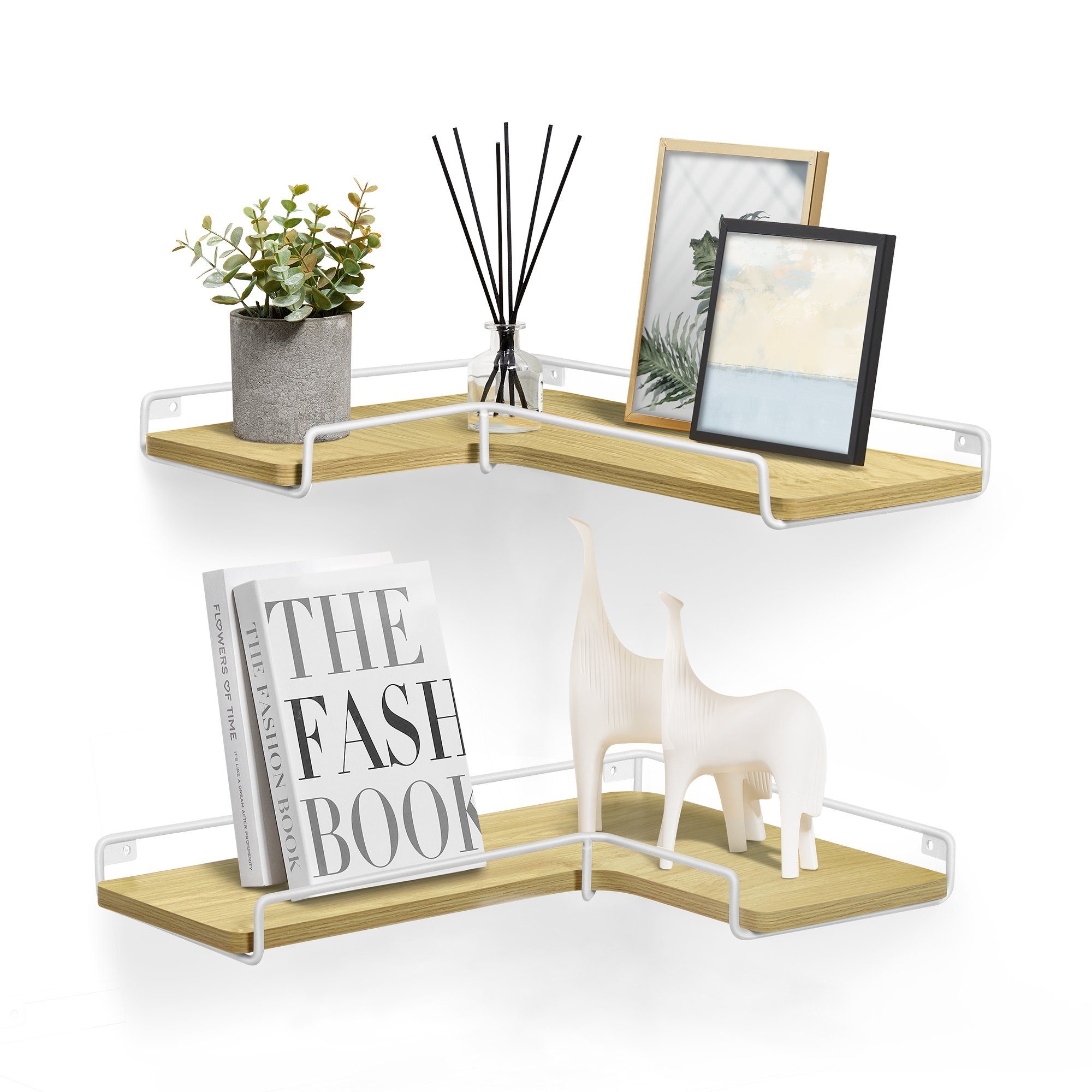 VASAGLE Eckregal, Wandregal, L-förmiges Eckregal, 2er Set, Industrie-Design günstig online kaufen