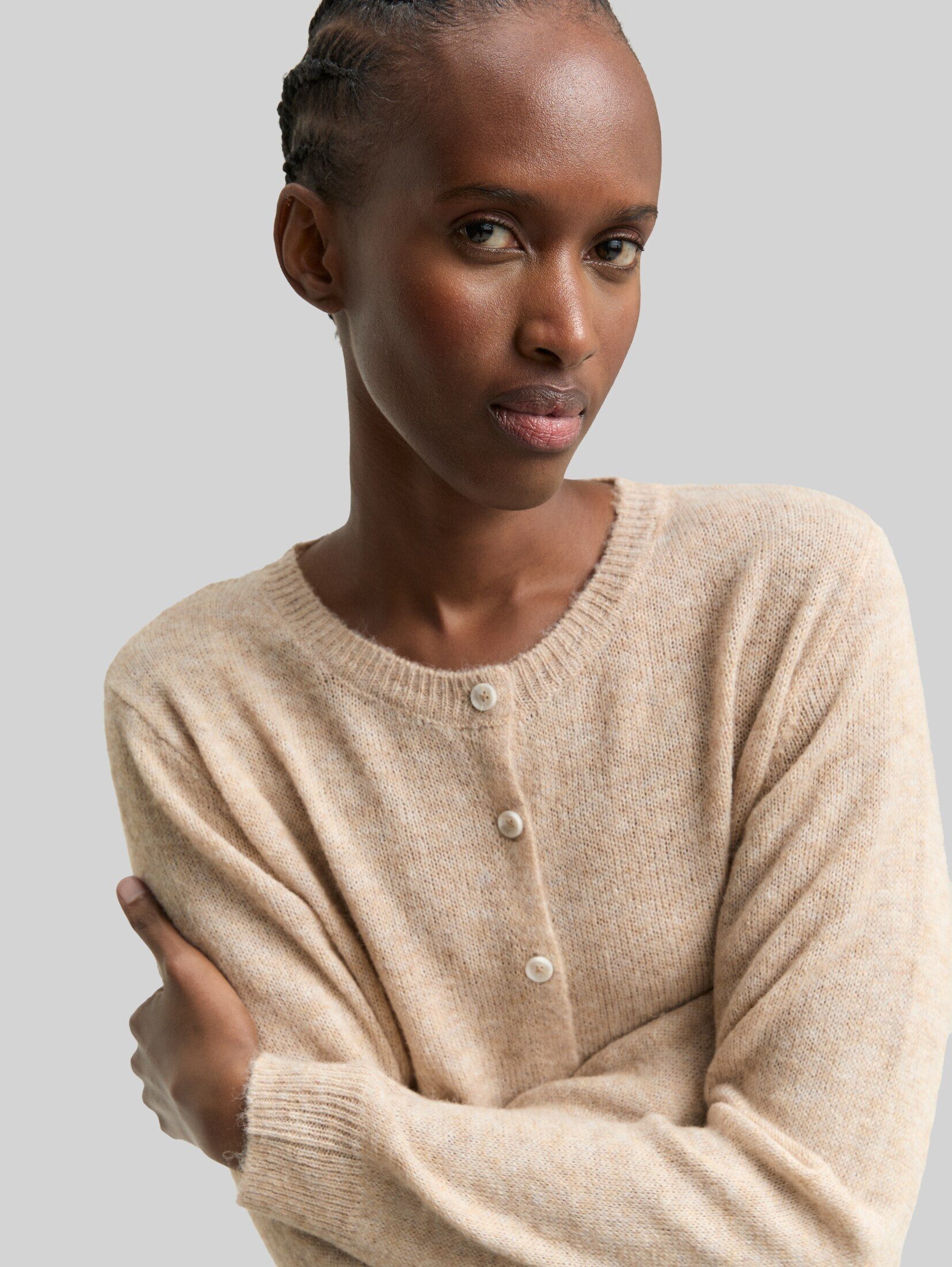 TOM TAILOR Denim Cardigan Pullover & Strickjacken Cardigan mit Rundhalsausschnitt