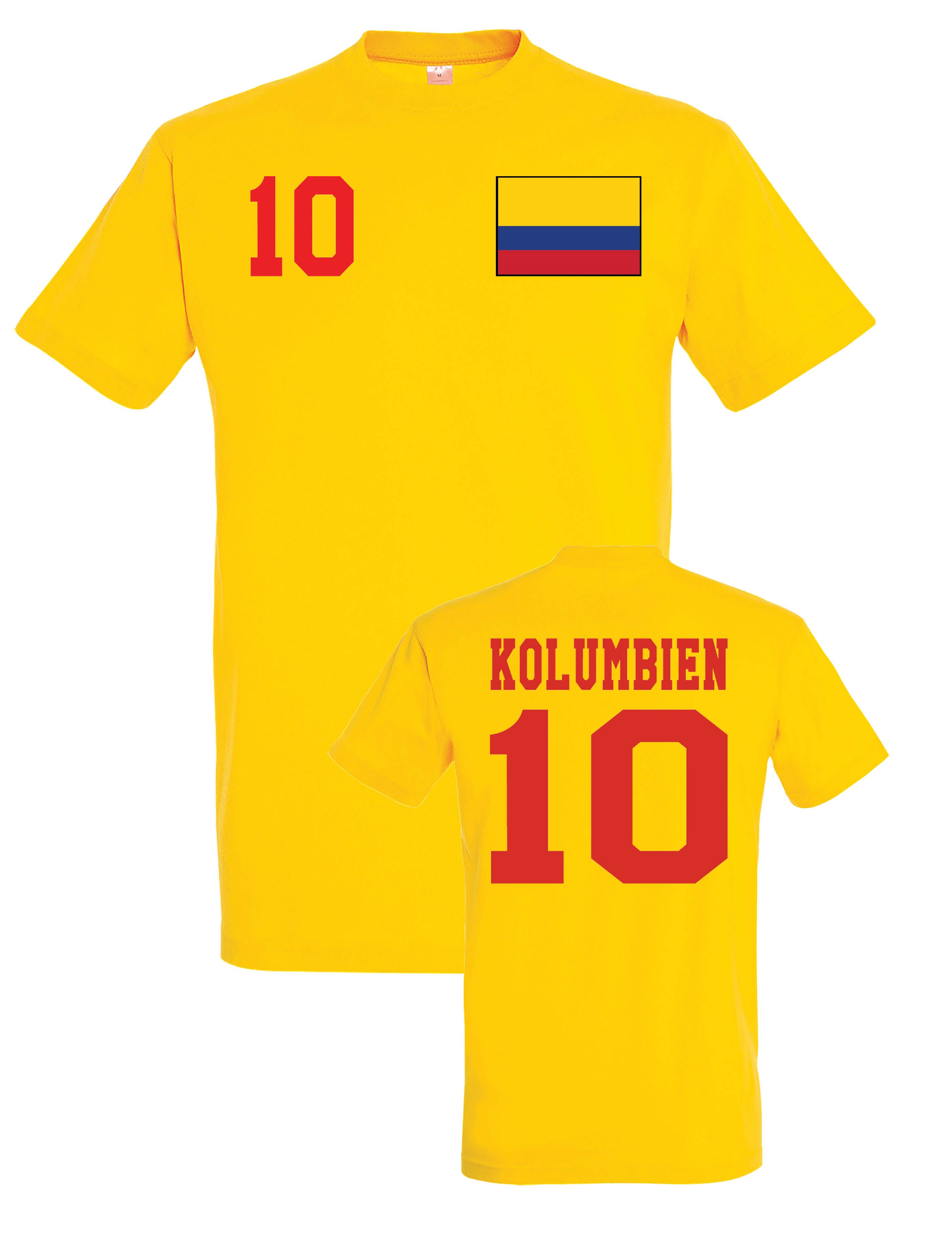 Print-Shirt "Kolumbien" Herren T-Shirt mit Fußball Print Geschenk Statement Männer