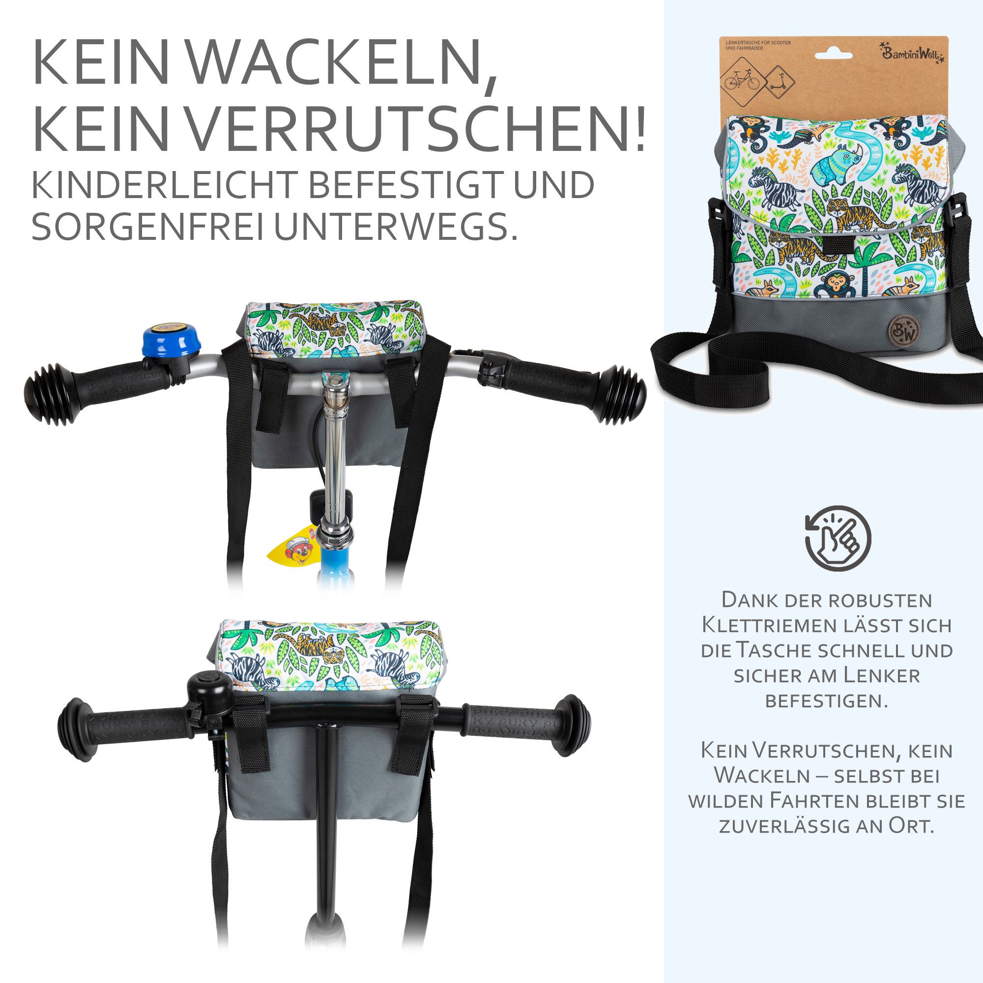 BambiniWelt by Rafael K. Lenkertasche Lenkertasche Tasche kompatibel mit Puky Woom Laufrad Roller Fahrrad – Bild 3 von 5