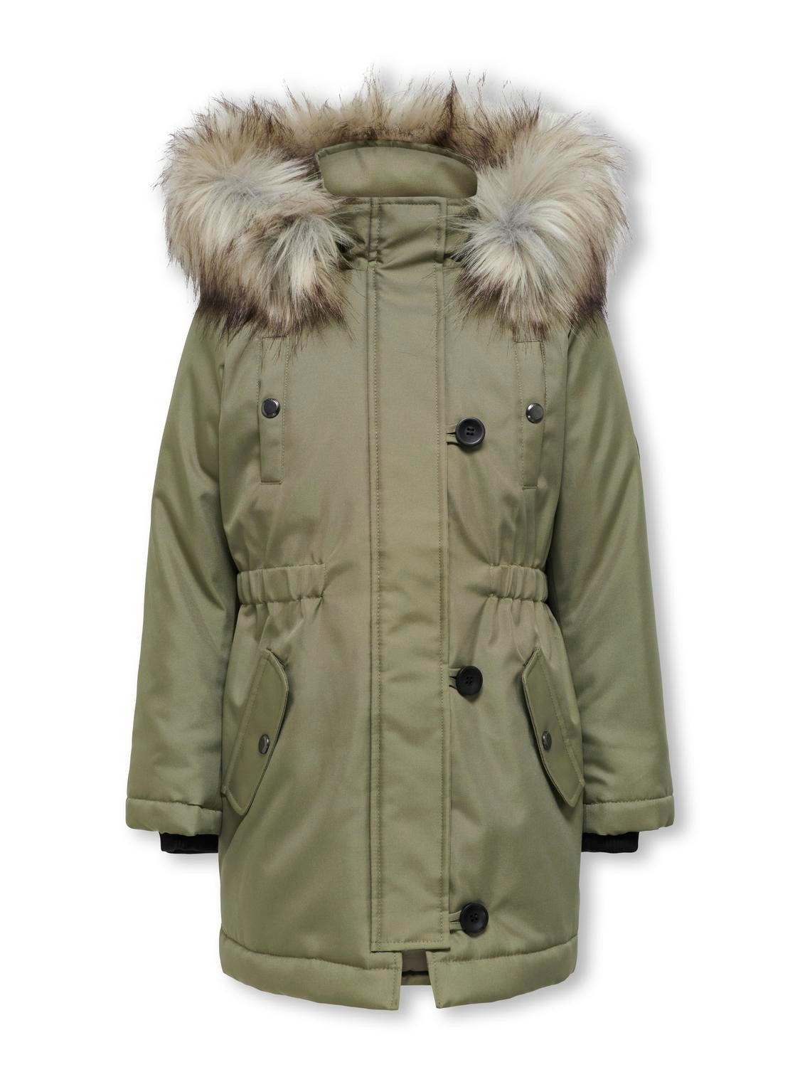 KIDS ONLY Winterjacke KOGIRIS FUR PARKA OTW mit elastischem Taillengummi