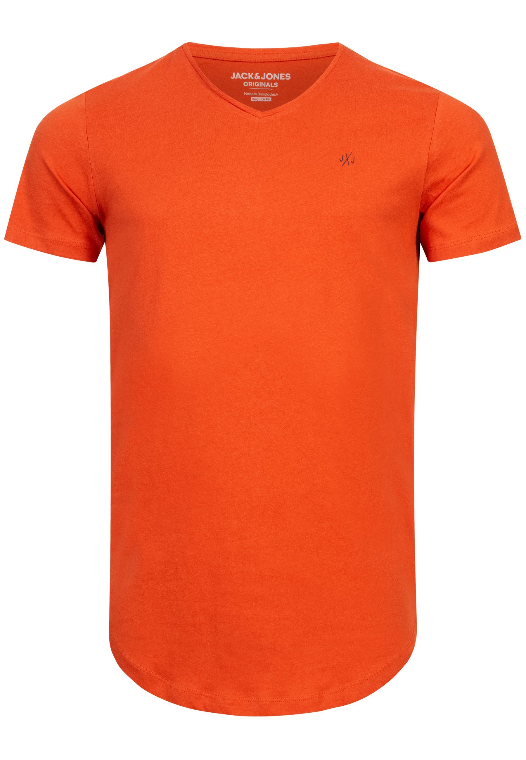 Jack & Jones T-Shirt NEWRAR TEE SS V-NECK Stretch Shirt aus Baumwolle mit Kurzarm und V-Ausschnitt