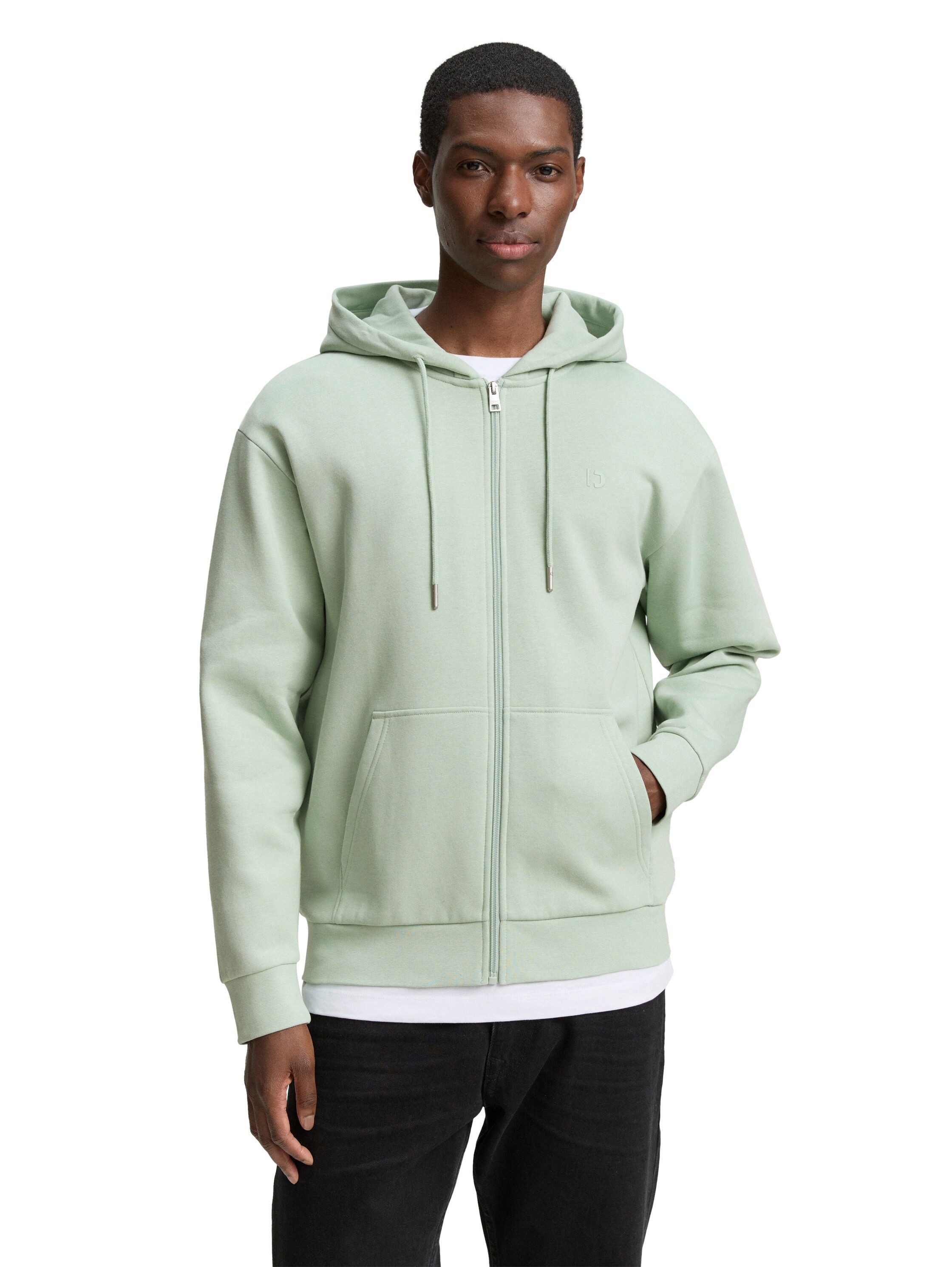 TOM TAILOR Denim Kapuzensweatjacke mit Logostickerei