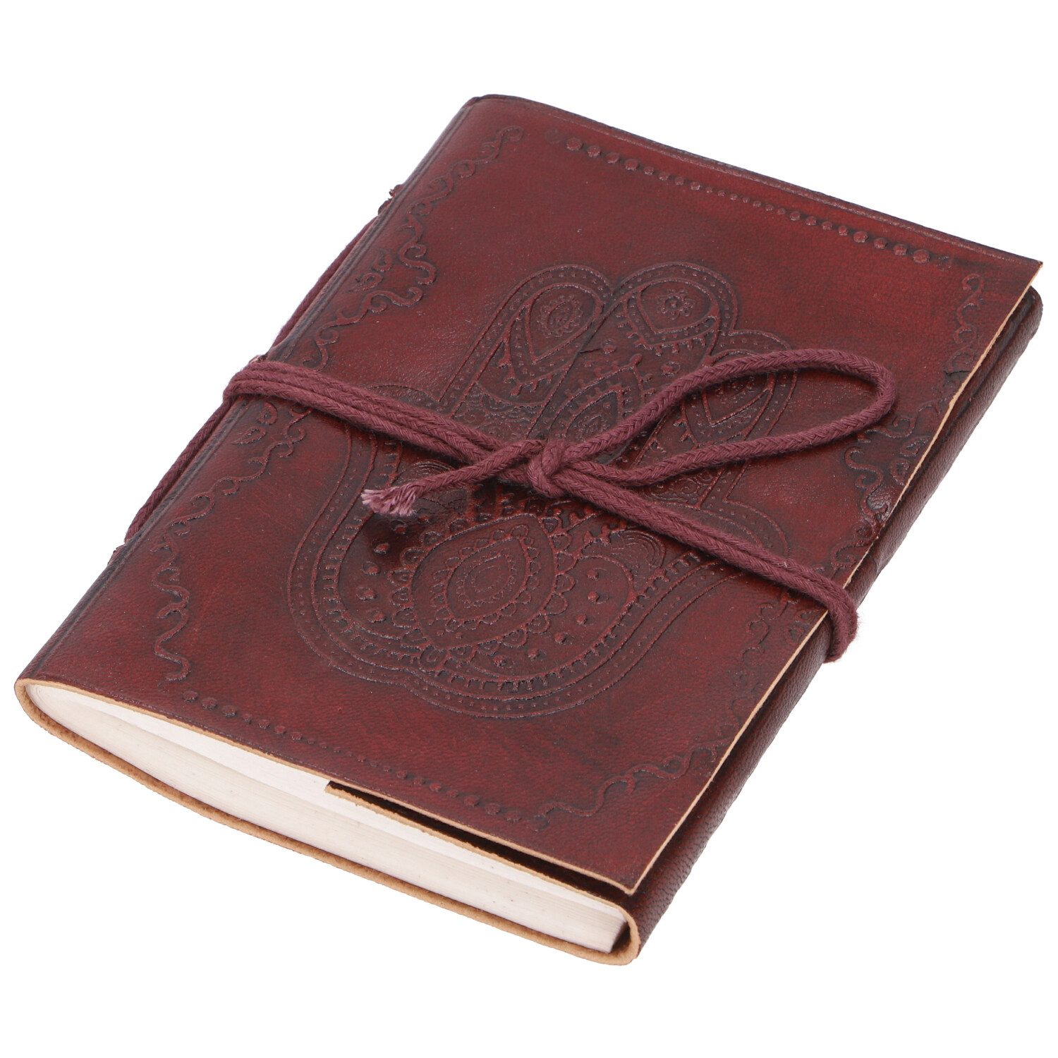Guru-Shop Tagebuch Notizbuch, Lederbuch, Tagebuch mit Ledereinband..