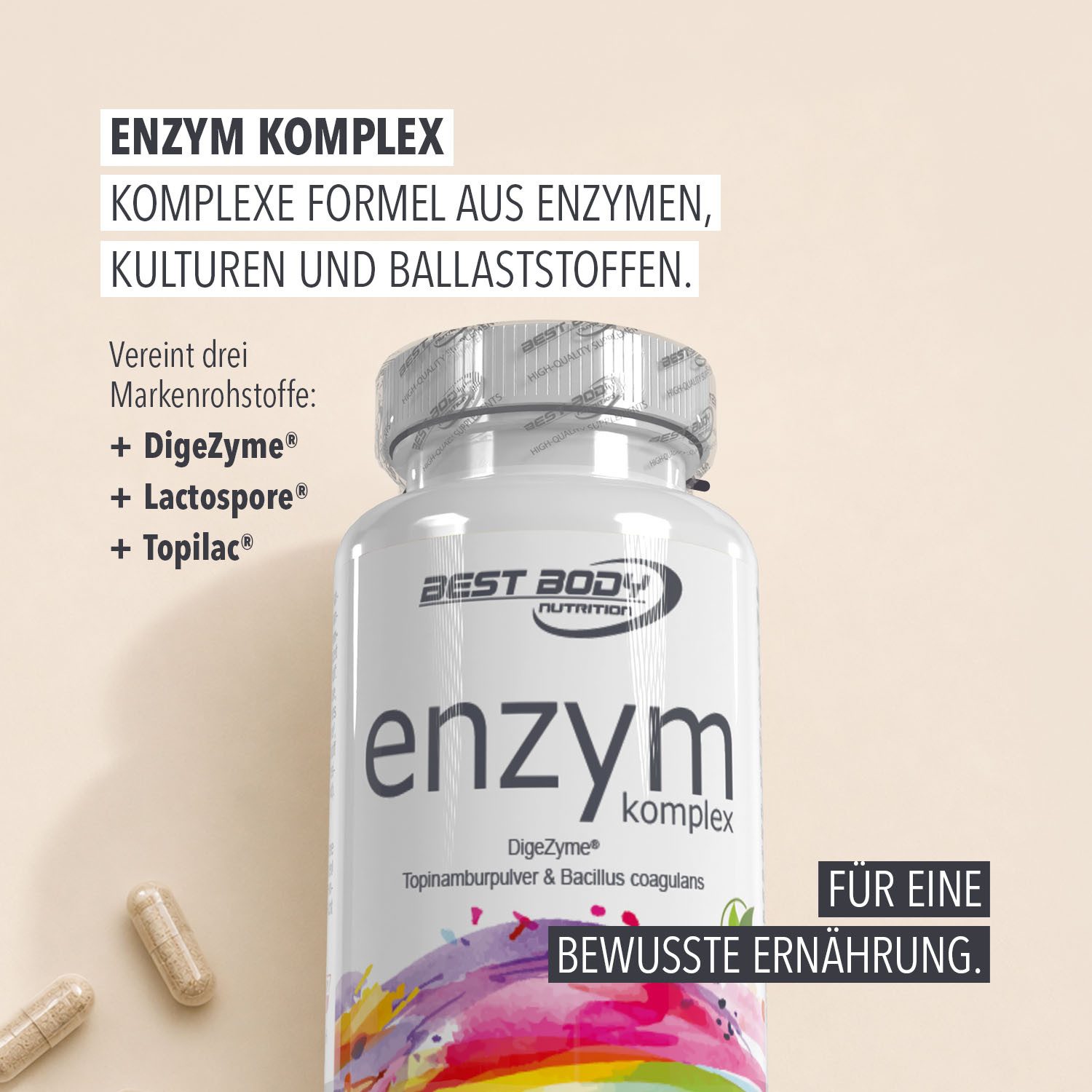 Best Body Nutrition Enzym Complex - Caps - 90 Stück/Dose Kapsel, 62.8 g