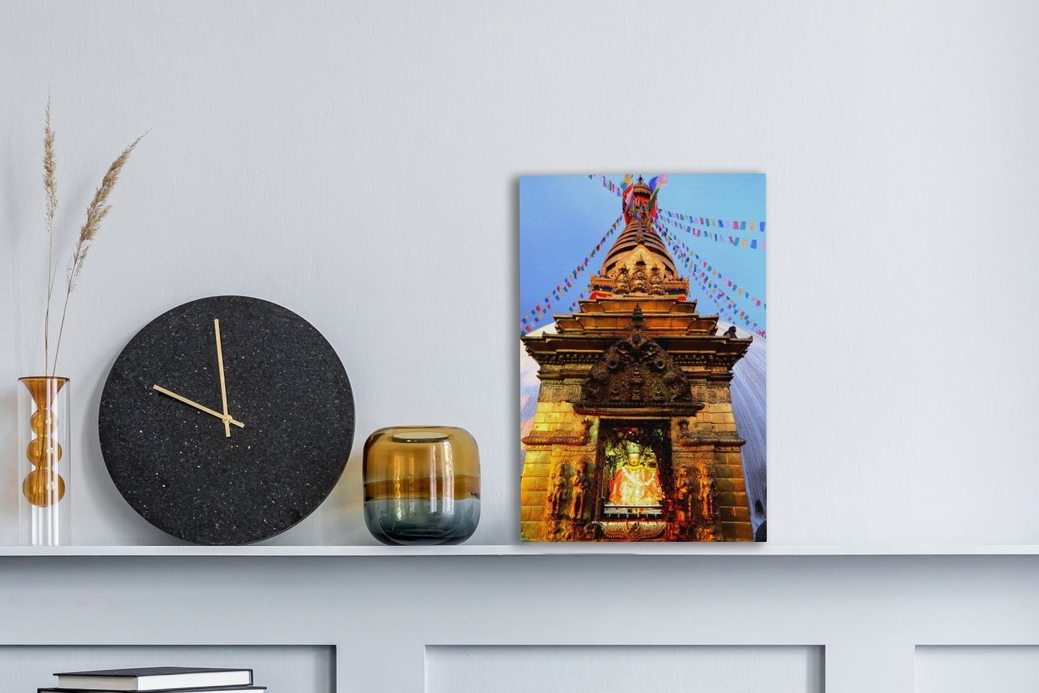 Eine Schatzkammer Gemälde, cm fertig Zackenaufhänger, Swayambhunath-Tempel Leinwandbild St), inkl. bespannt (1 im Leinwandbild OneMillionCanvasses® asiatischen Nepal, 20x30 im