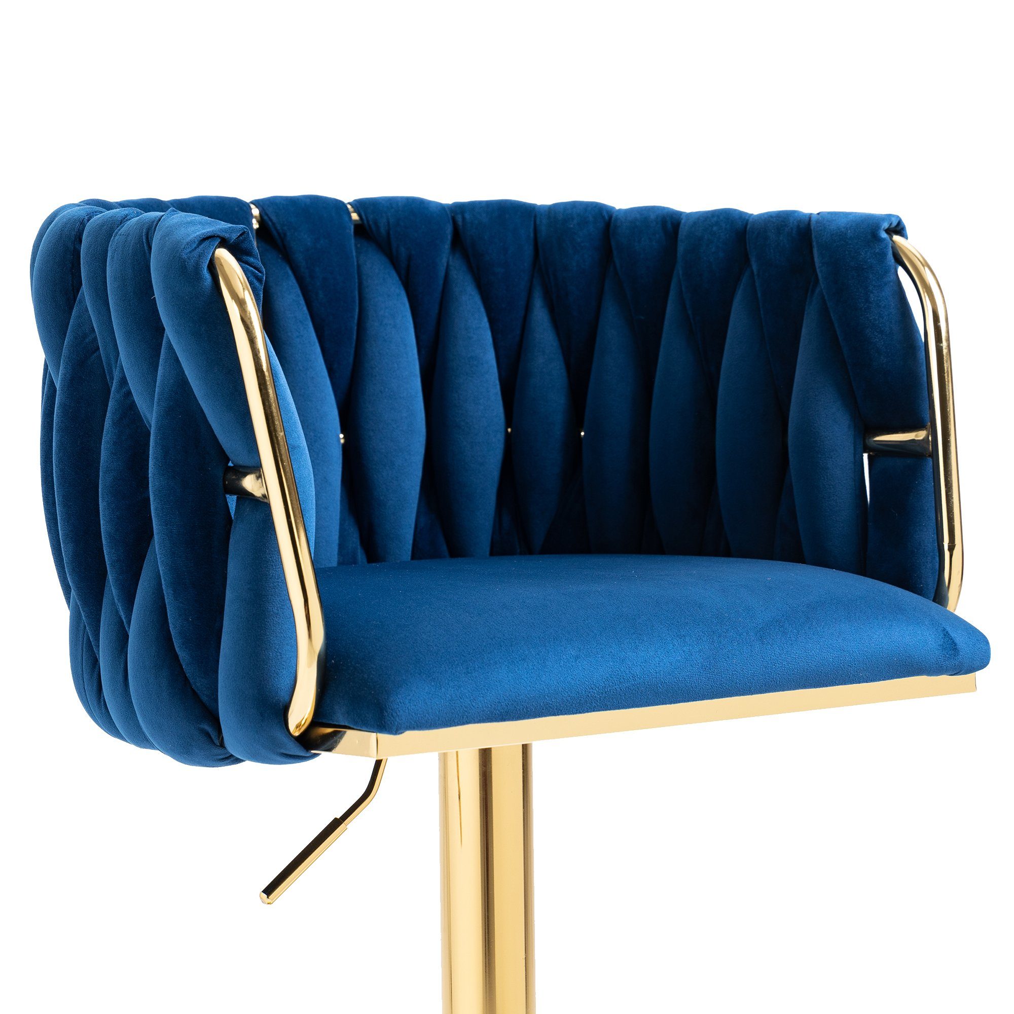 Samt verstellbare SPLOE Barstühle Blau 2er HAUSS Drehstuhl Barhocker Beistellstuhl Set Barhocker