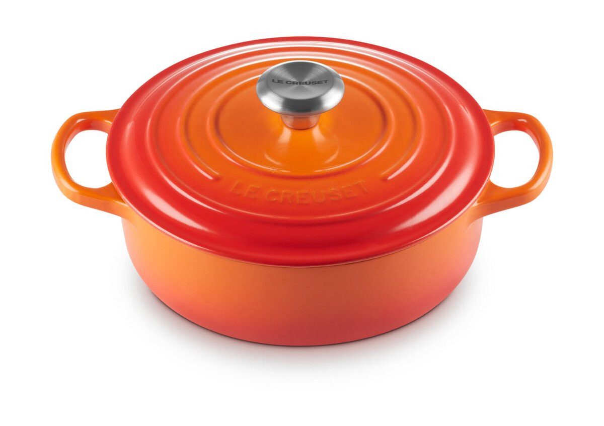 LE CREUSET Bräter Gourmet-Bräter mit Deckel 30 cm Signature Ofenrot