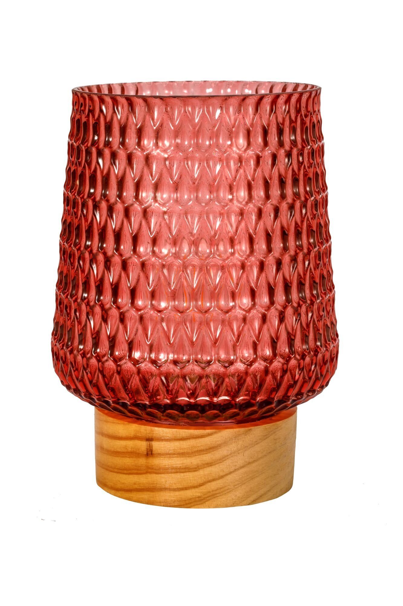 Pauleen LED Tischleuchte Rose Glamour mobile Rosa Glas/Holz, LED fest  integriert, Warmweiß, E27, Timer Batterie | Tischlampen